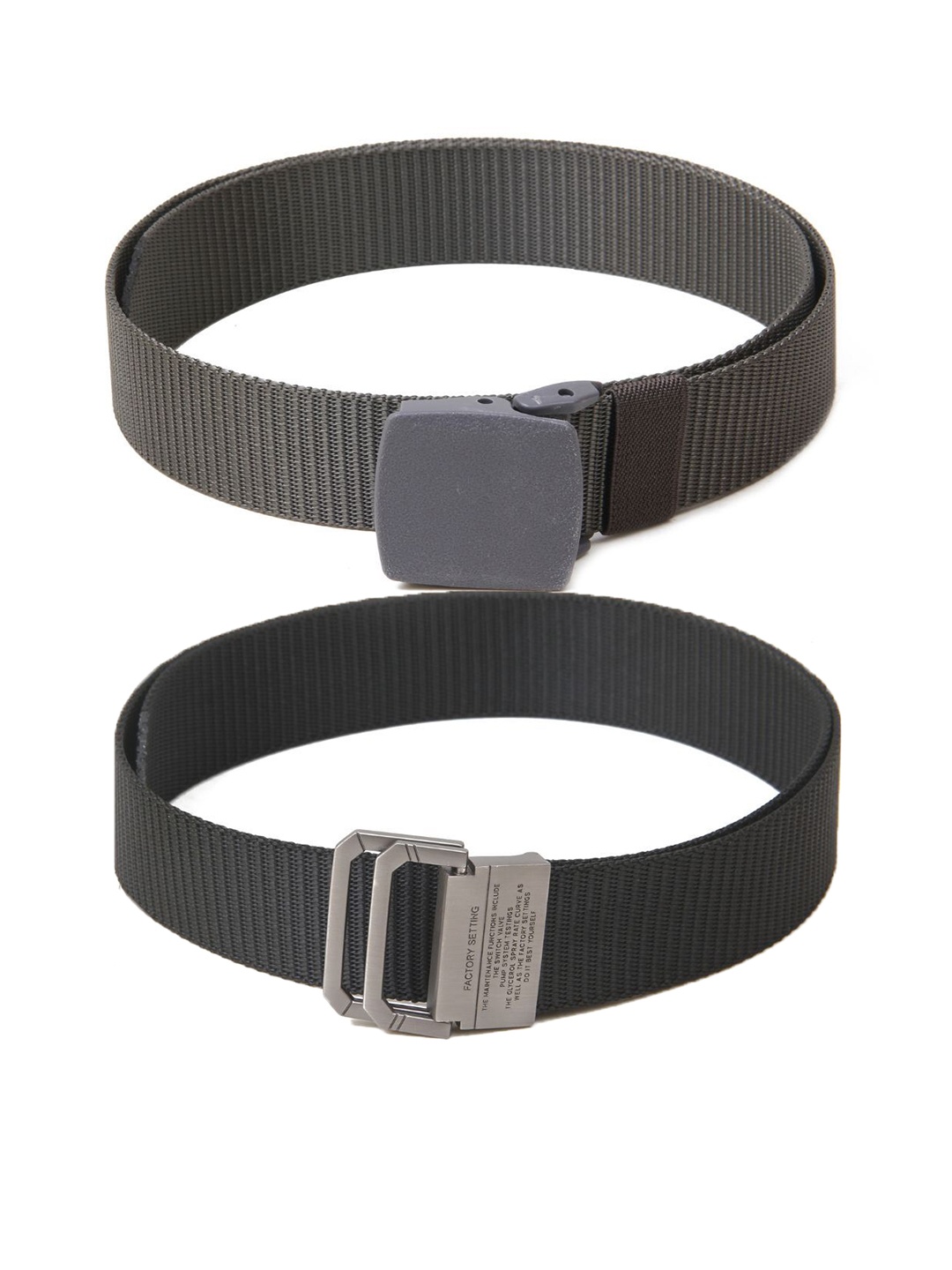 

Calvadoss Boys Set Of 2 Textured Belts, Grey