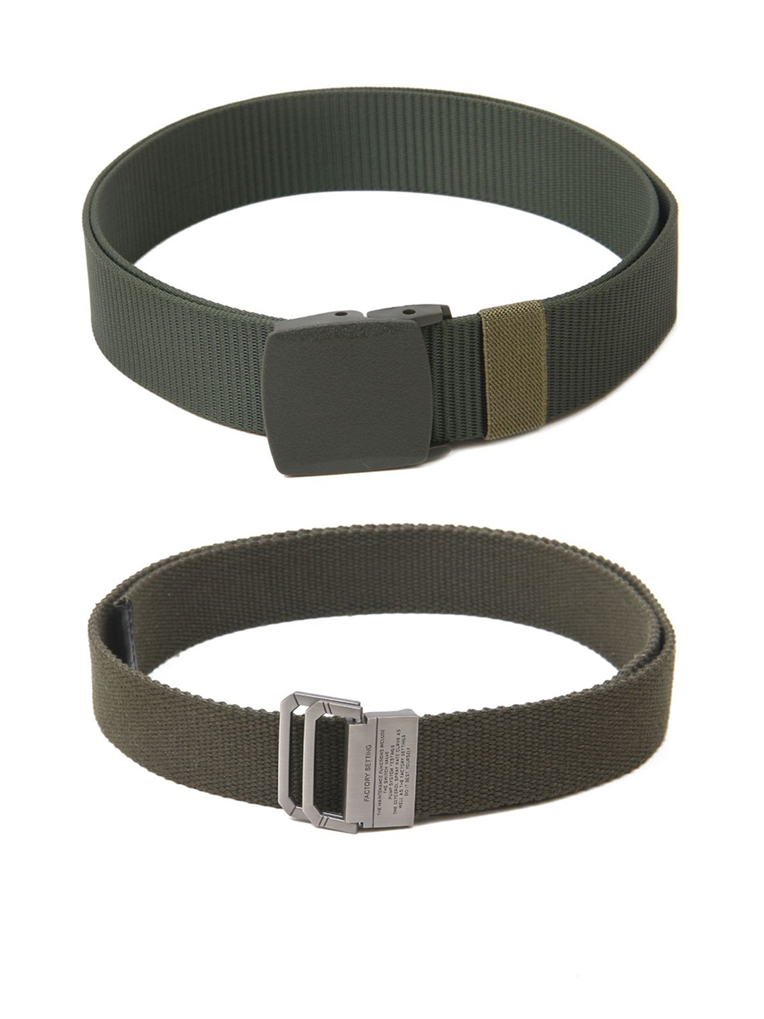 

Calvadoss Boys Set Of 2 Textured Canvas Belts, Green
