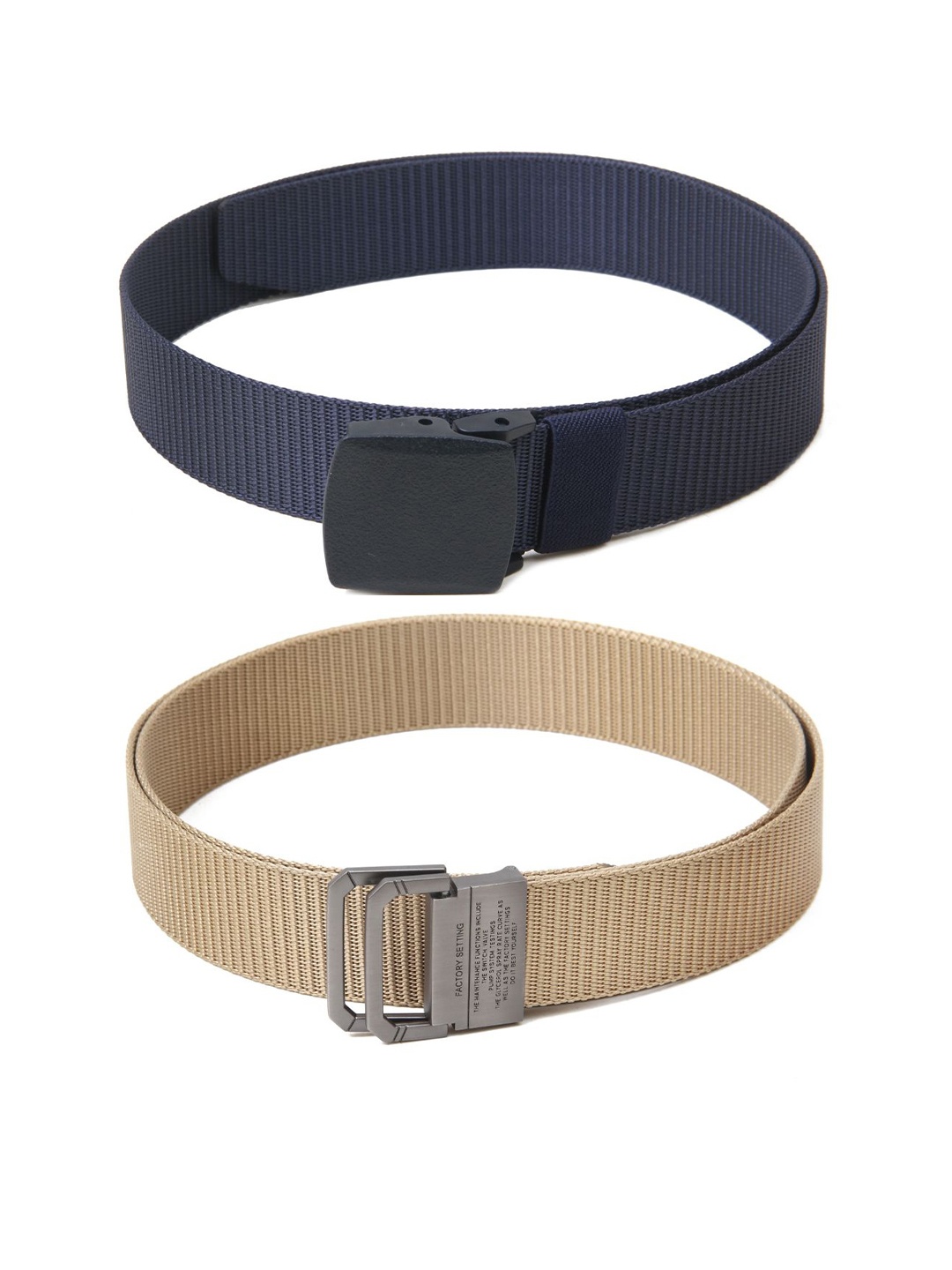 

Calvadoss Boys Set Of 2 Textured Canvas Belts, Navy blue