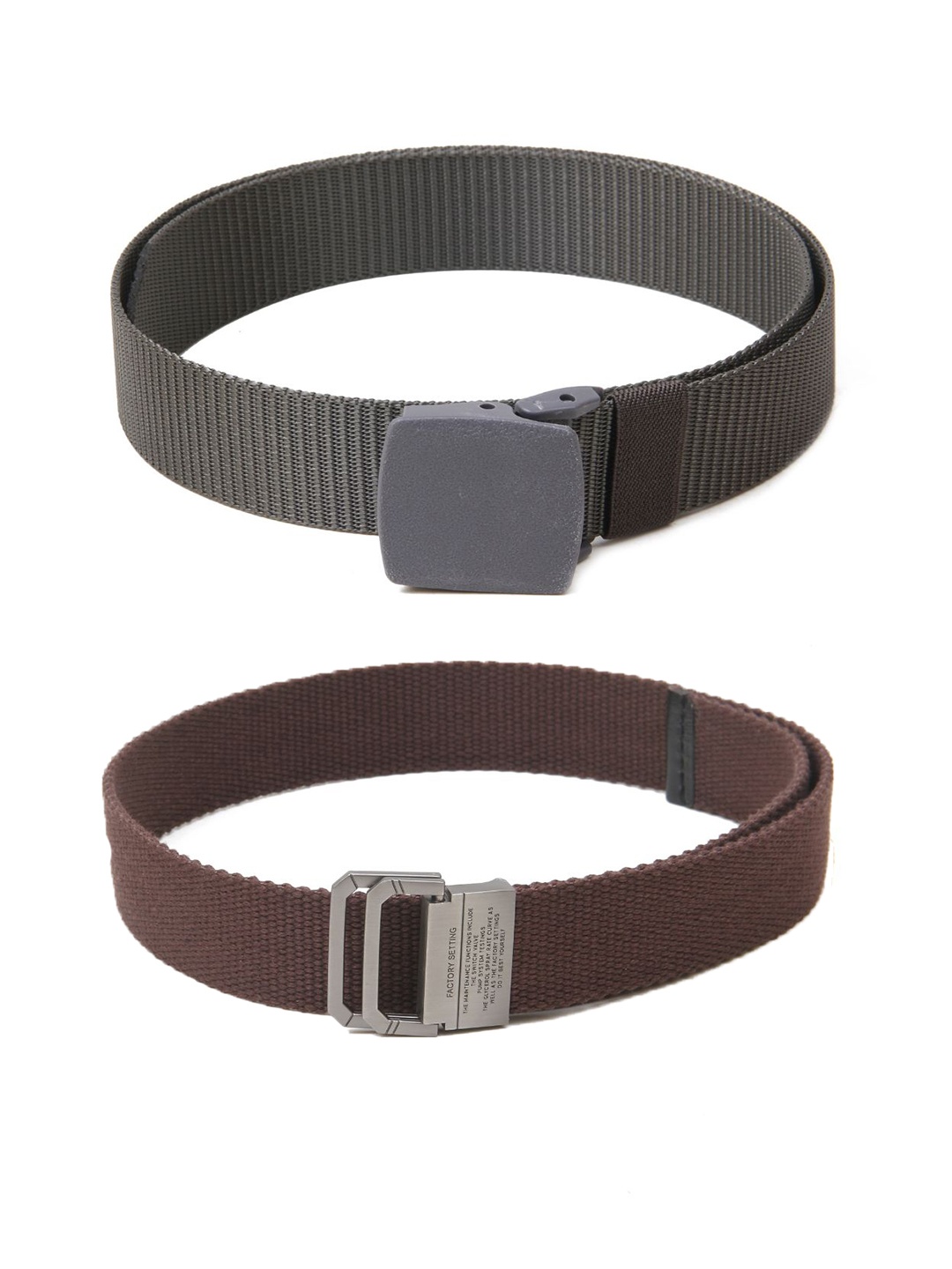 

Calvadoss Boys Set Of 2 Textured Belts, Grey
