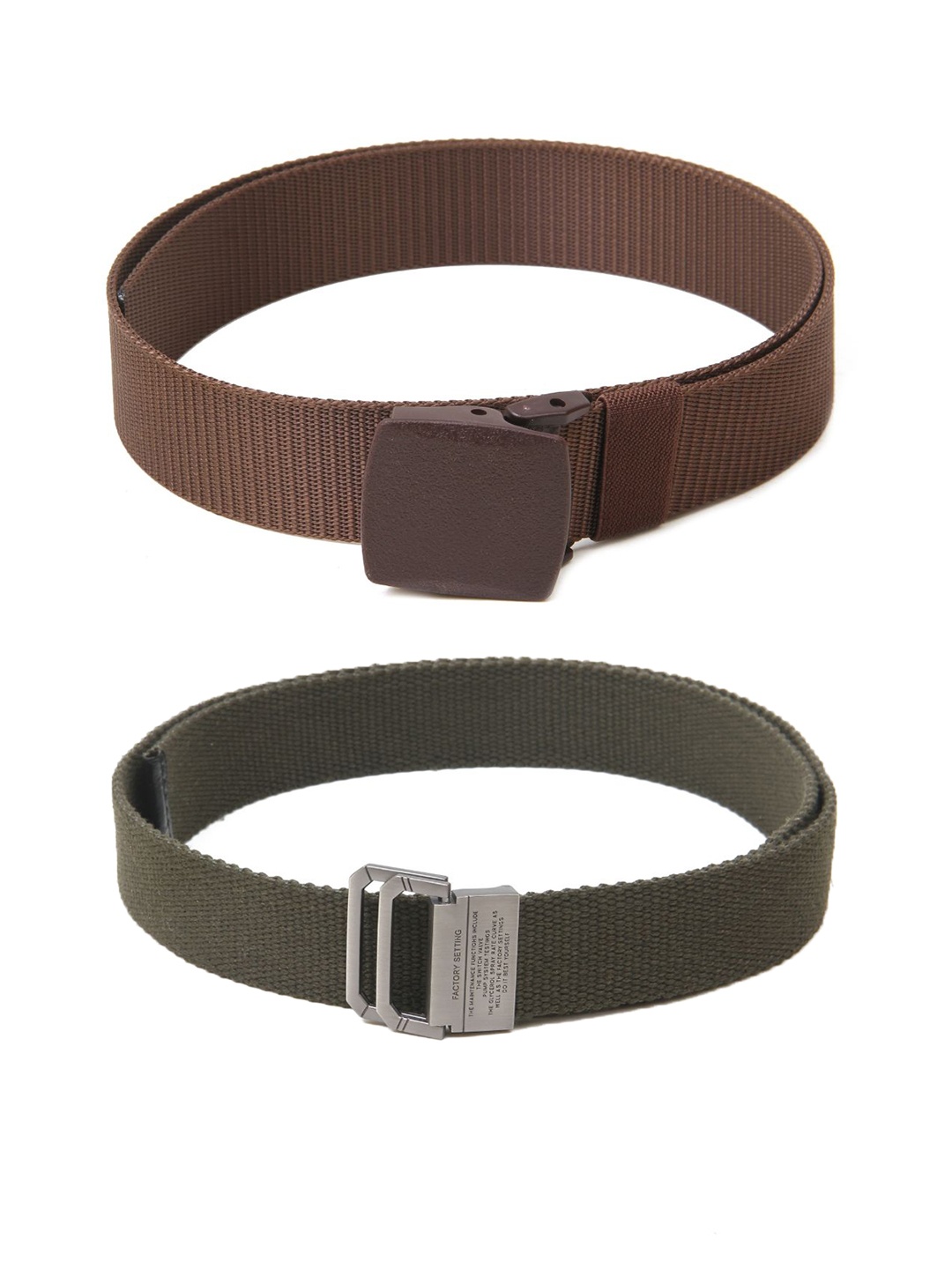 

Calvadoss Boys Set Of 2 Textured Belts, Brown