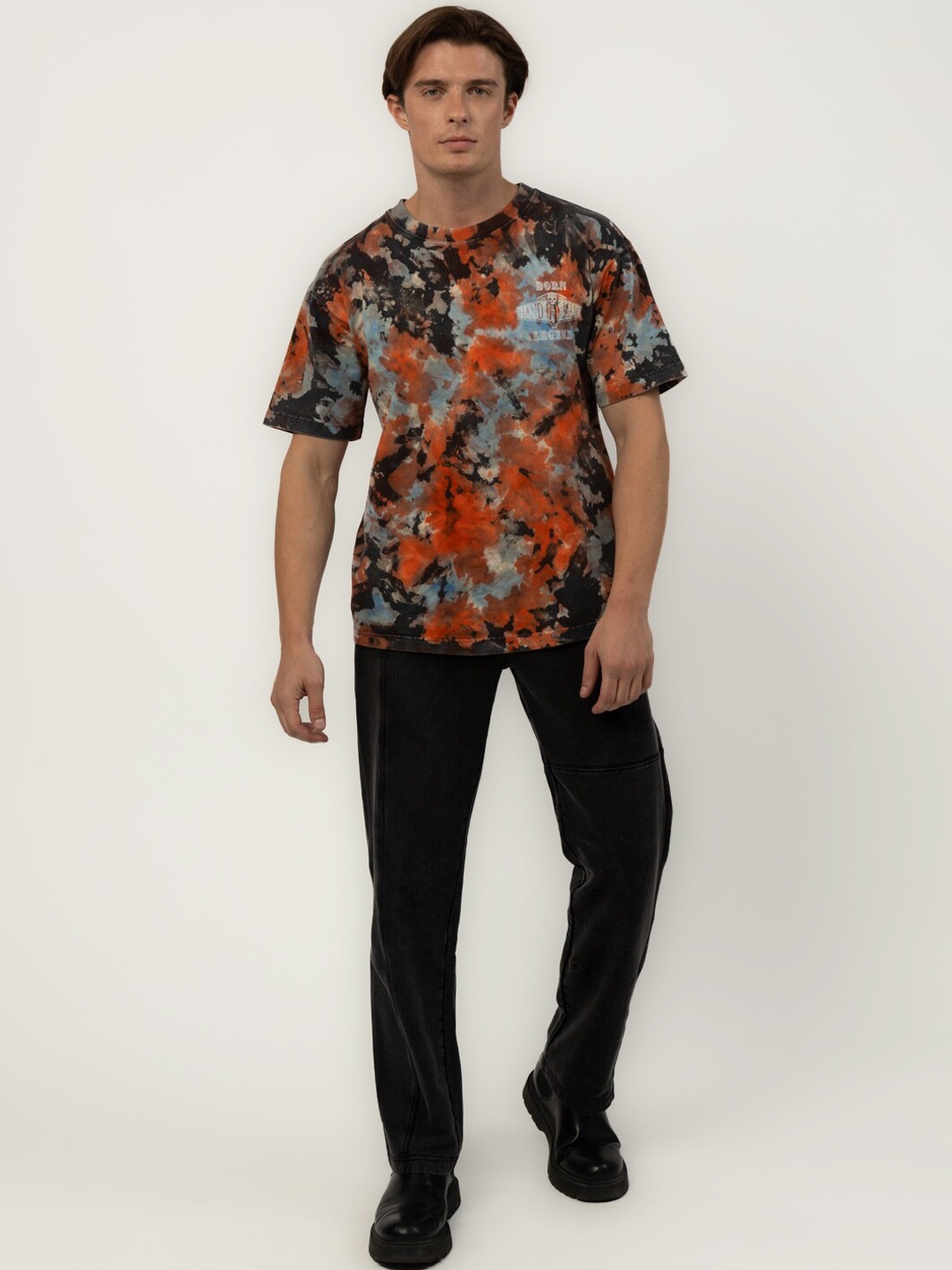 

PURPLE POTATO Men Tie-Dye Printed T-shirt, Red