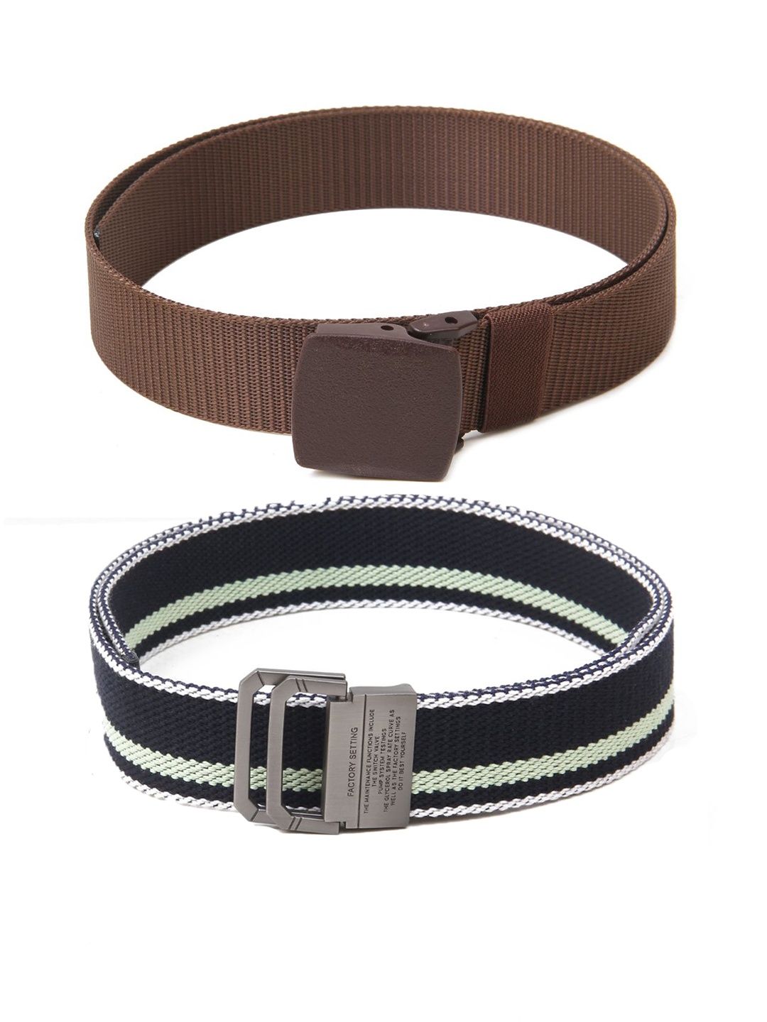 

Calvadoss Women Set Of 2 Textured Canvas Belt, Brown