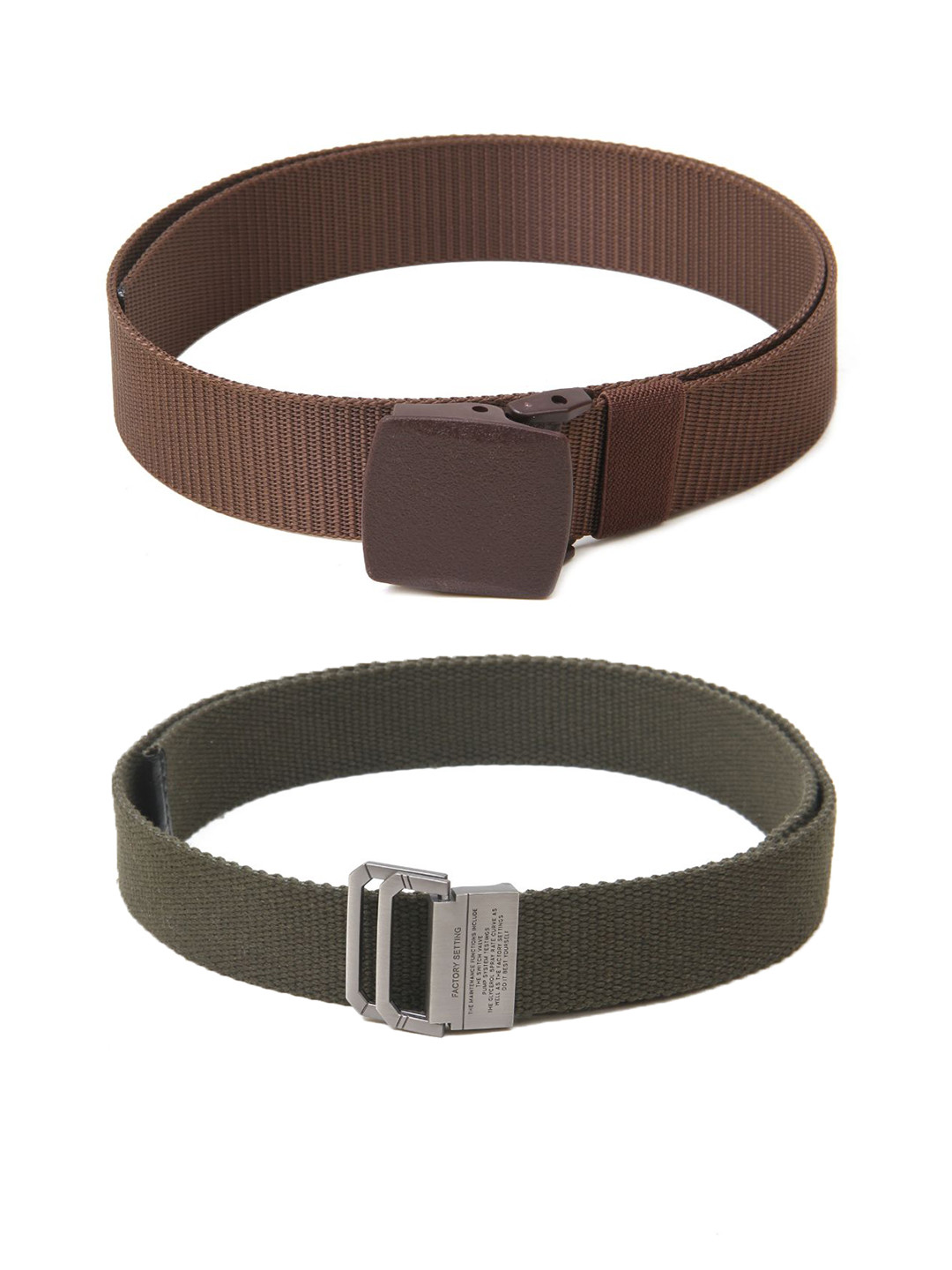 

Calvadoss Women Set Of 2 Textured Belts, Brown