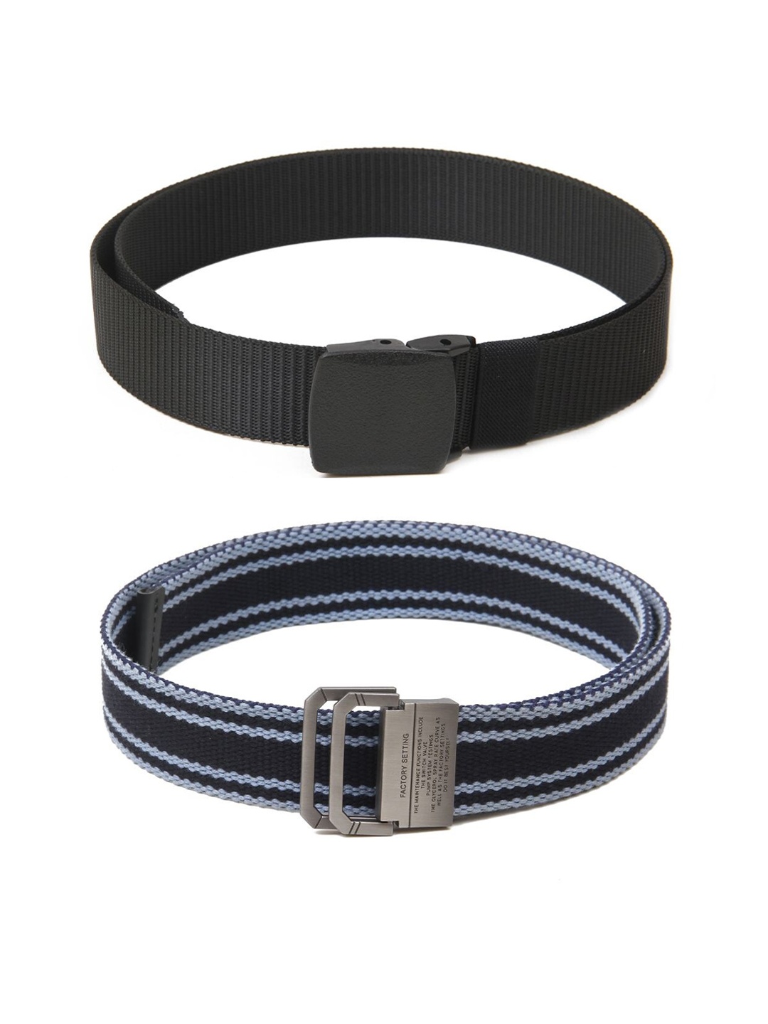 

Calvadoss Women Set of 2 Textured Belts, Black