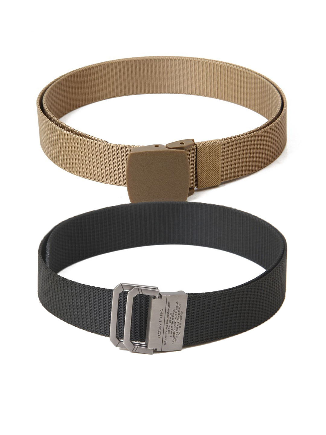 

Calvadoss Women Set of 2 Textured Belt, Beige