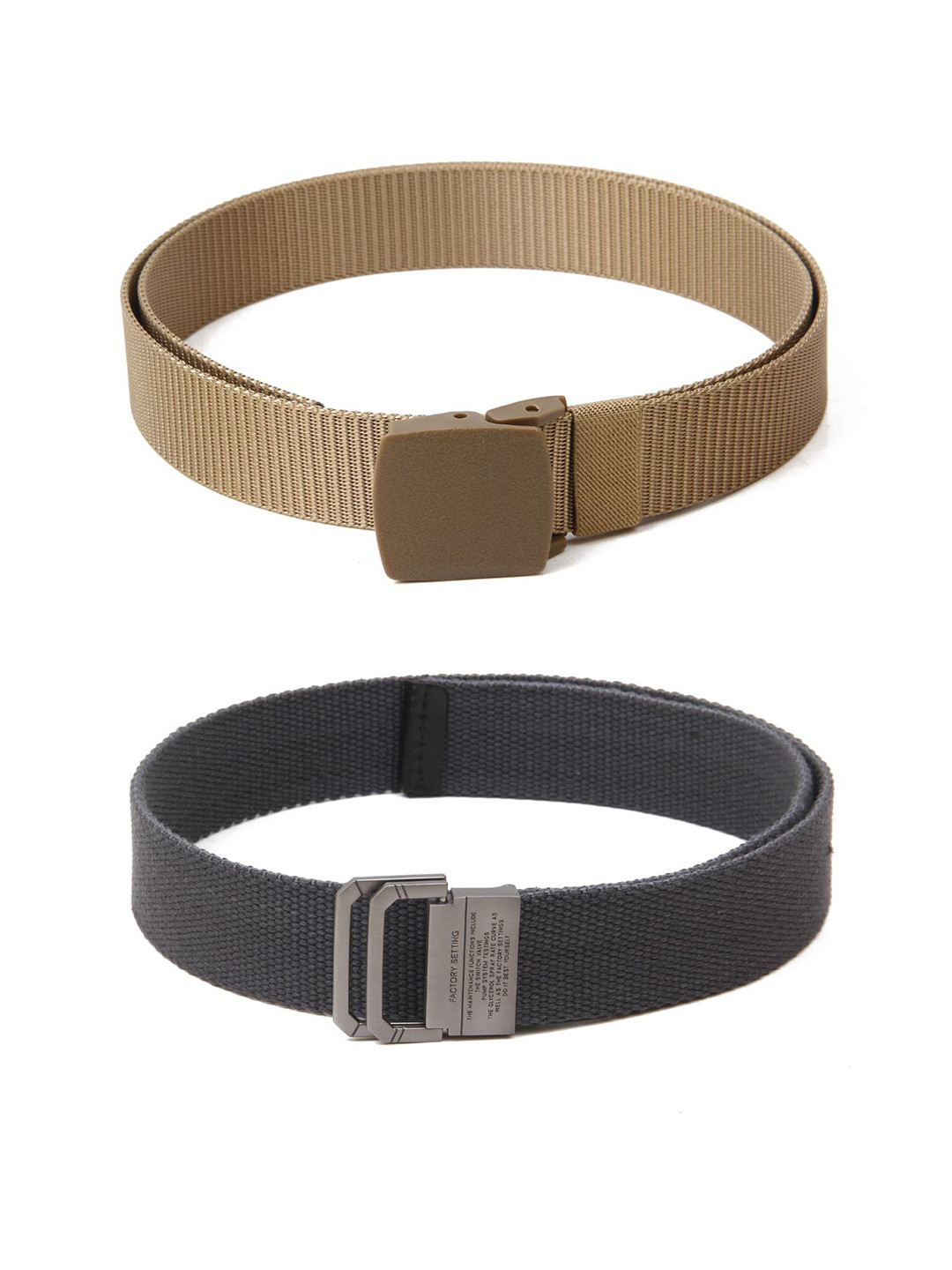 

Calvadoss Women Set of 2 Textured Belts, Beige