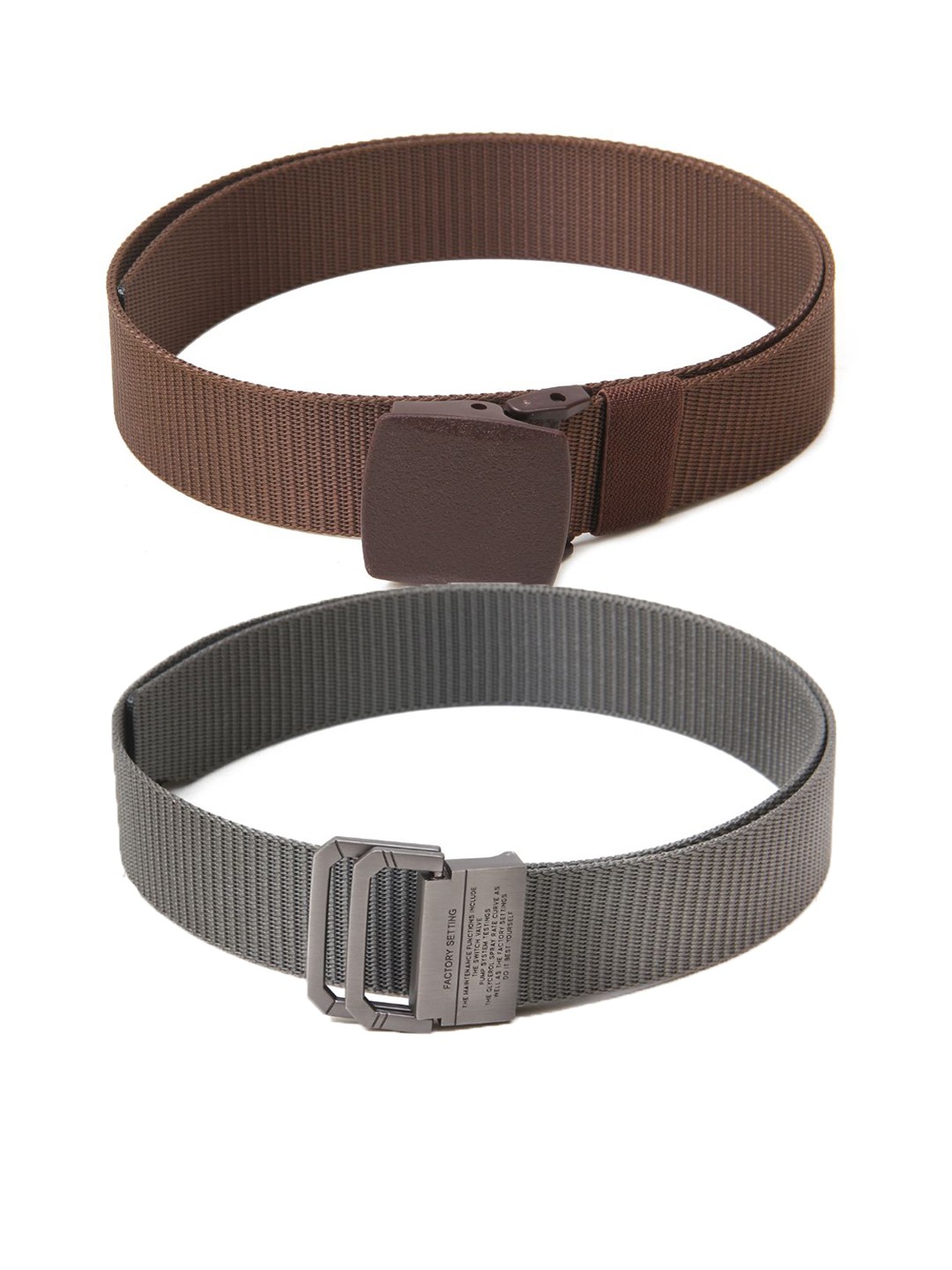 

Calvadoss Women Set of 2 Textured Belts, Brown
