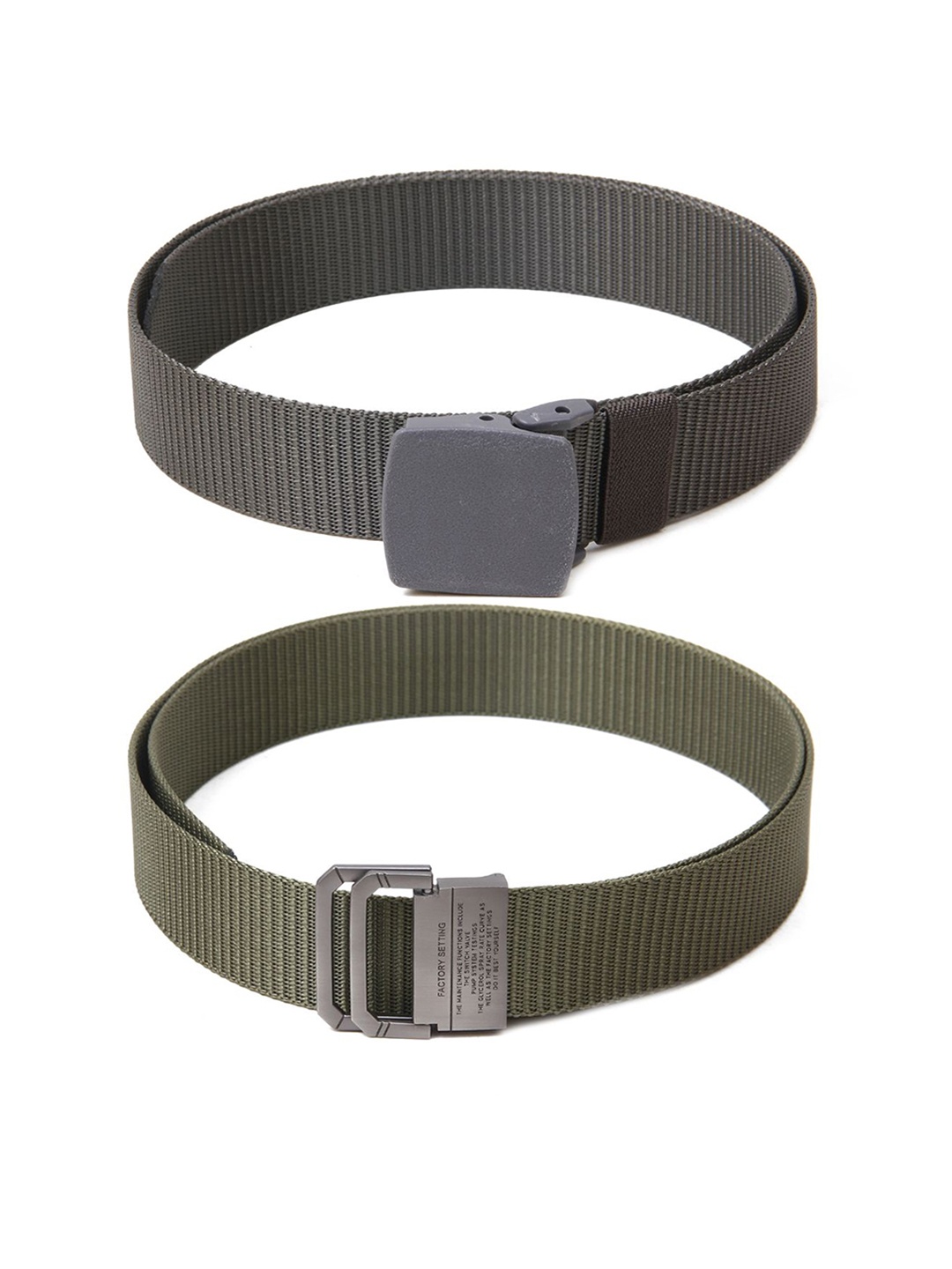 

Calvadoss Women Set of 2 Textured Belts, Grey