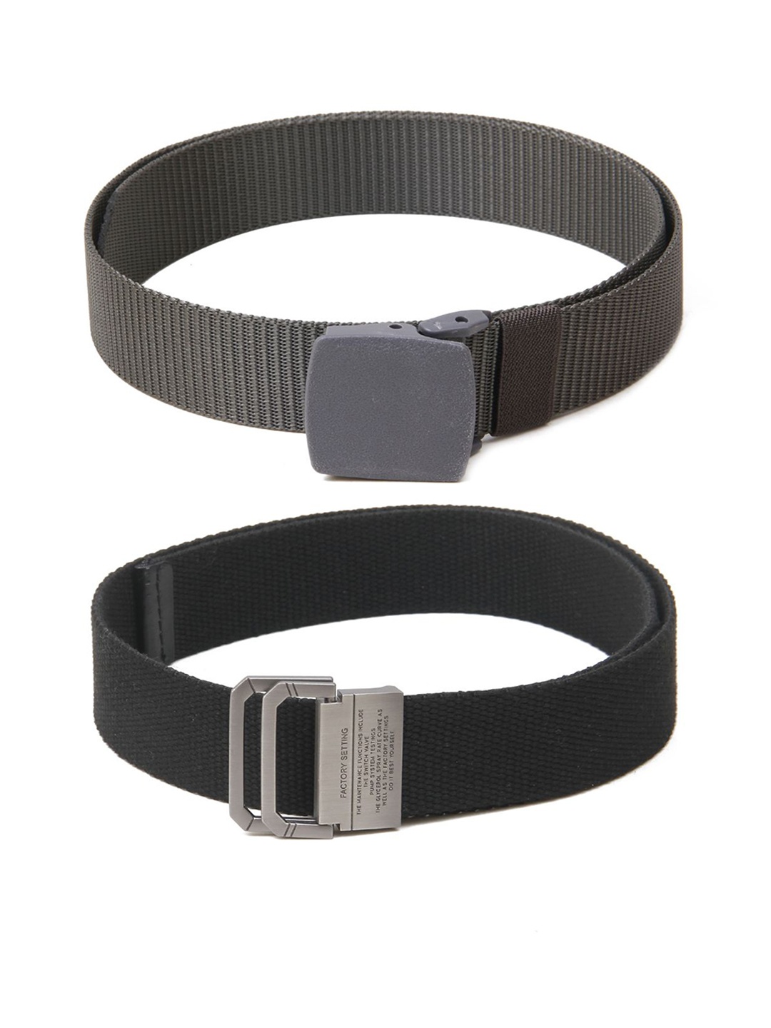 

Calvadoss Women Set of 2 Textured Belts, Grey