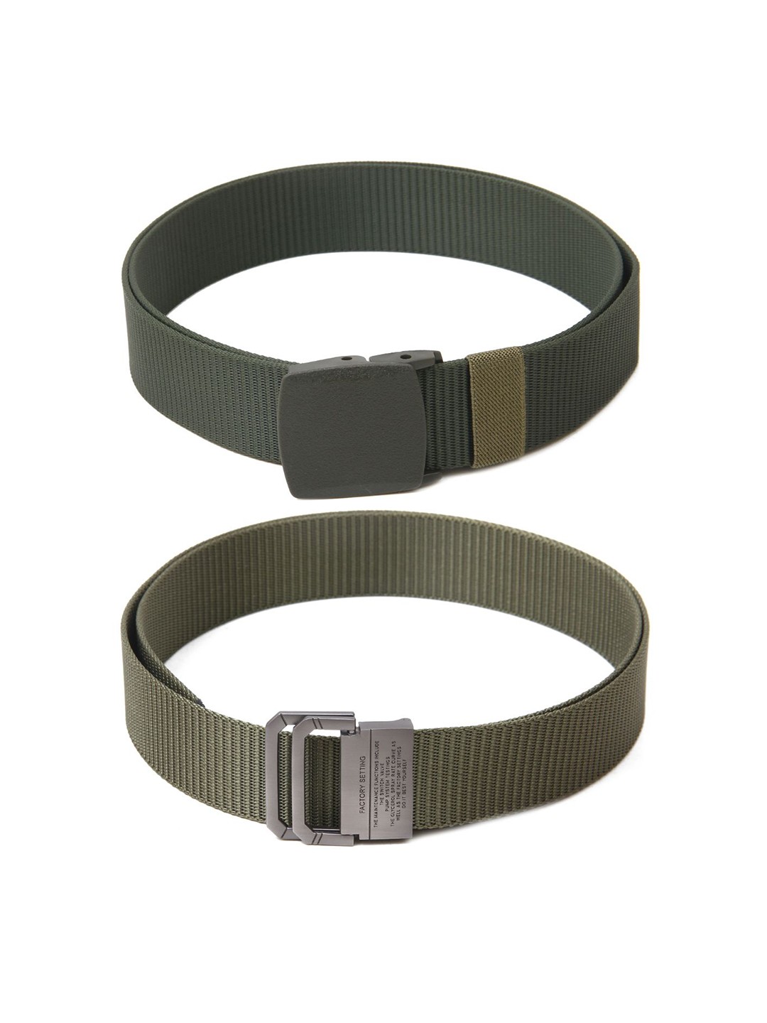 

Calvadoss Women Set Of 2 Textured Belts, Green