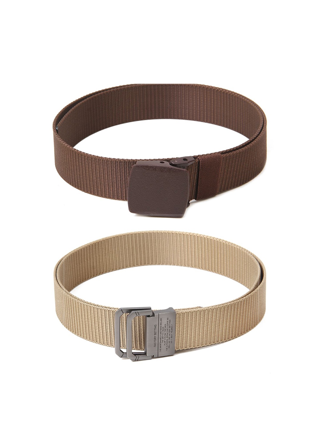 

Calvadoss Women Set of 2 Textured Belts, Brown