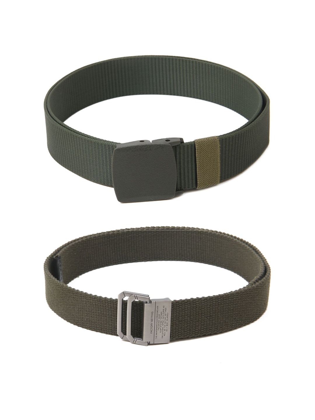 

Calvadoss Women Set of 2 Textured Belts, Green