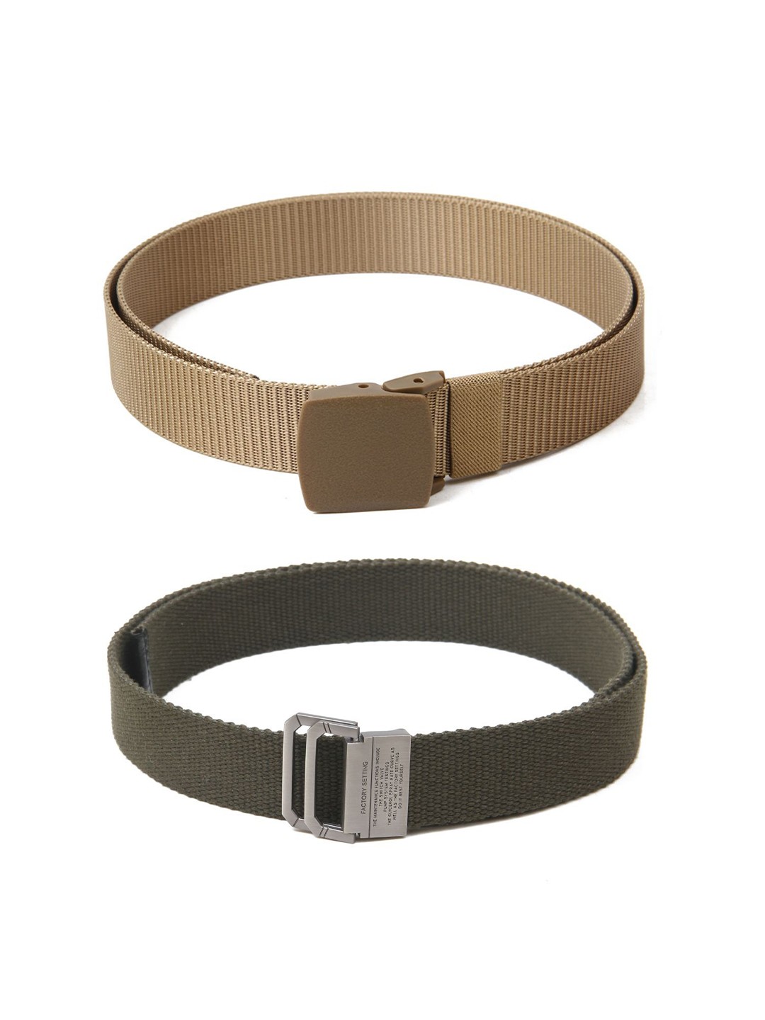

Calvadoss Women Set of 2 Textured Belts, Beige