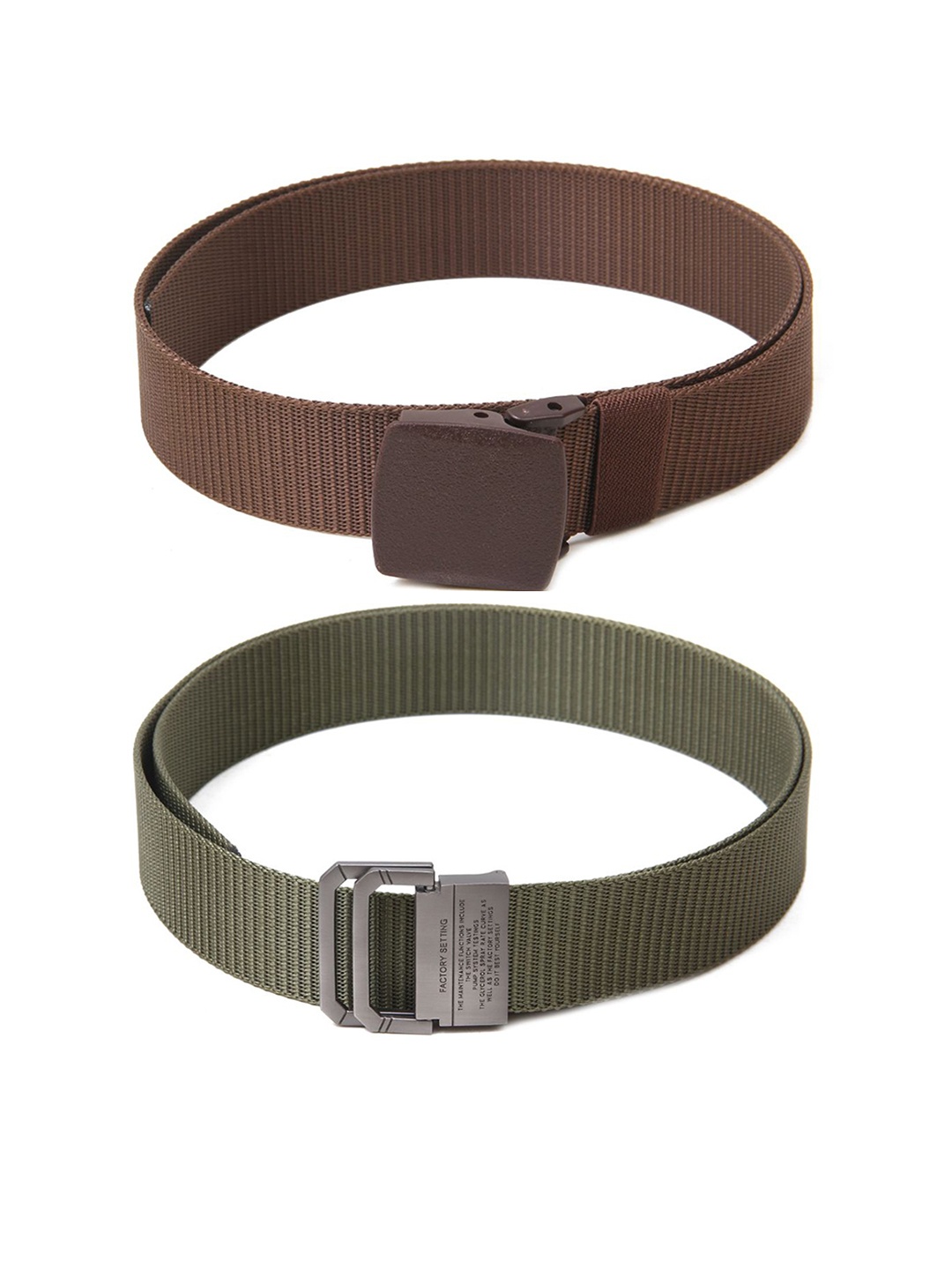 

Calvadoss Women Set of 2 Textured Belts, Brown