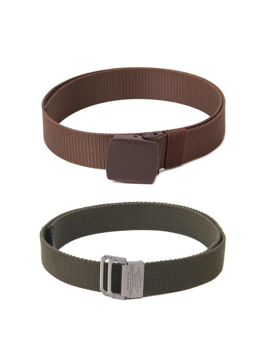 

Calvadoss Women Set of 2 Textured Belts, Brown