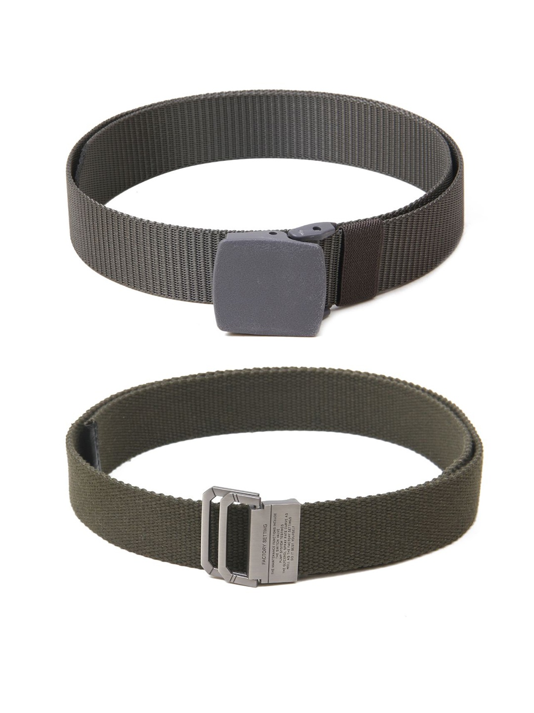

Calvadoss Women Set of 2 Textured Belts, Grey