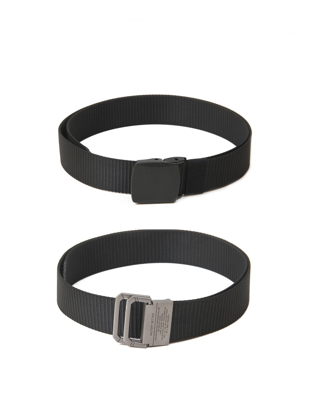 

Calvadoss Women Set of 2 Textured Belts, Black