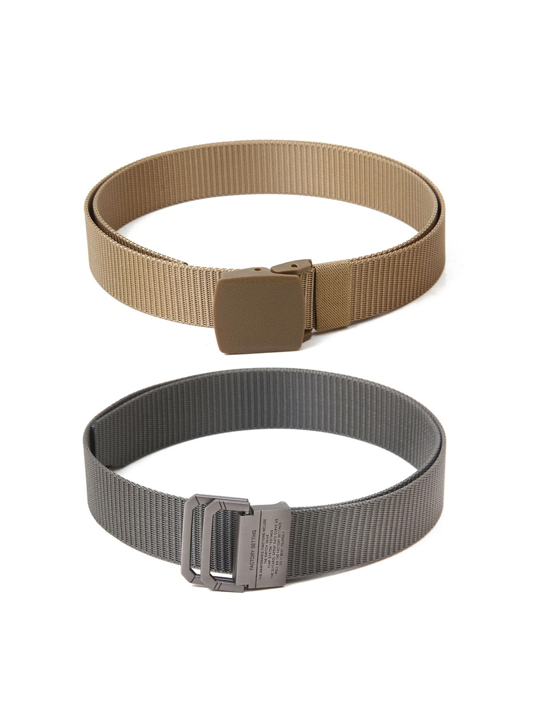 

Calvadoss Women Set of 2 Textured Belt, Beige
