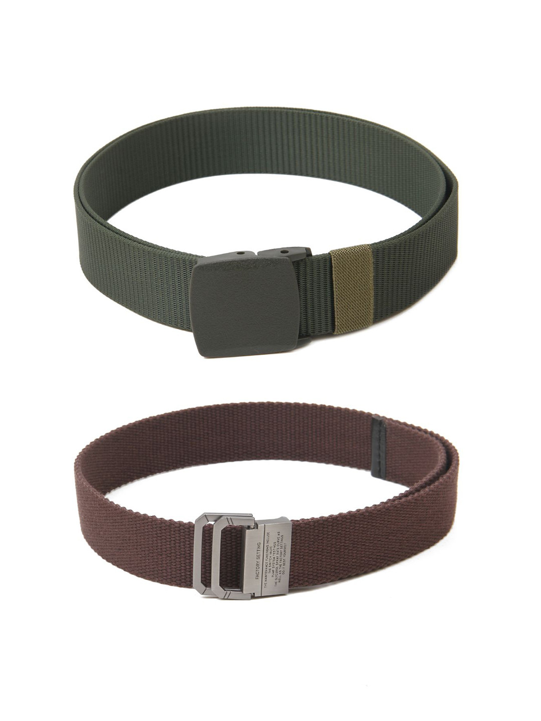 

Calvadoss Women Set of 2 Textured Belts, Green