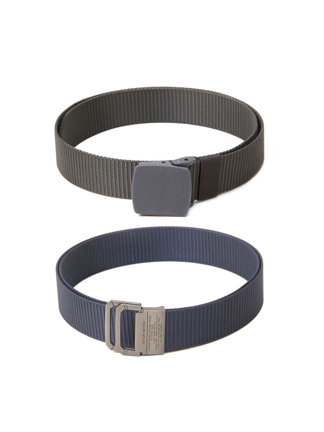 

Calvadoss Women Set Of 2 Textured Belts, Grey