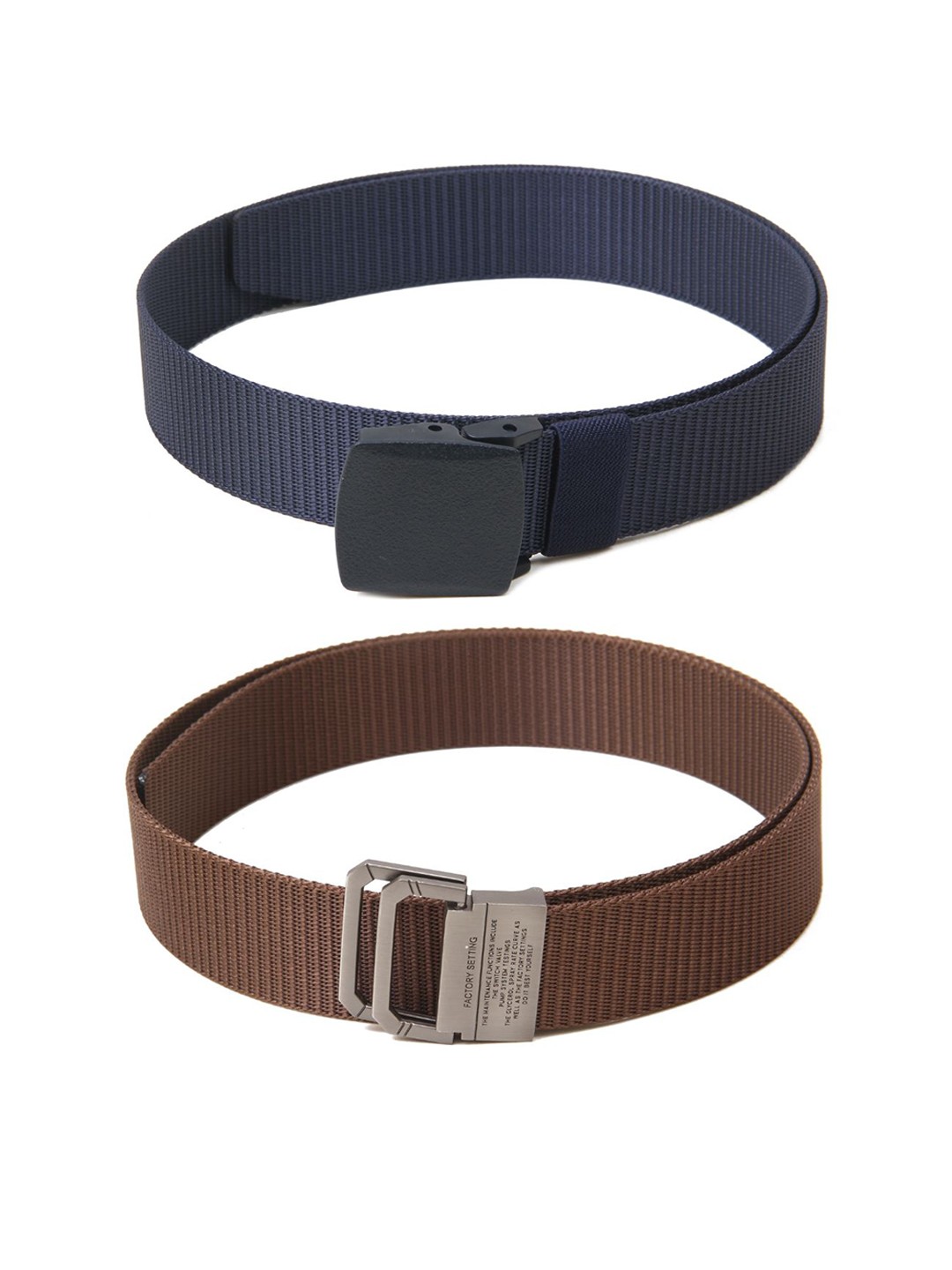 

Calvadoss Women Set of 2 Textured Belts, Navy blue