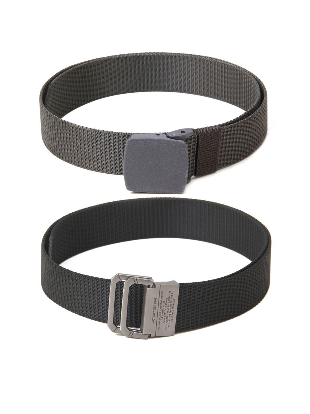 

Calvadoss Women Set of 2 Textured Belts, Grey