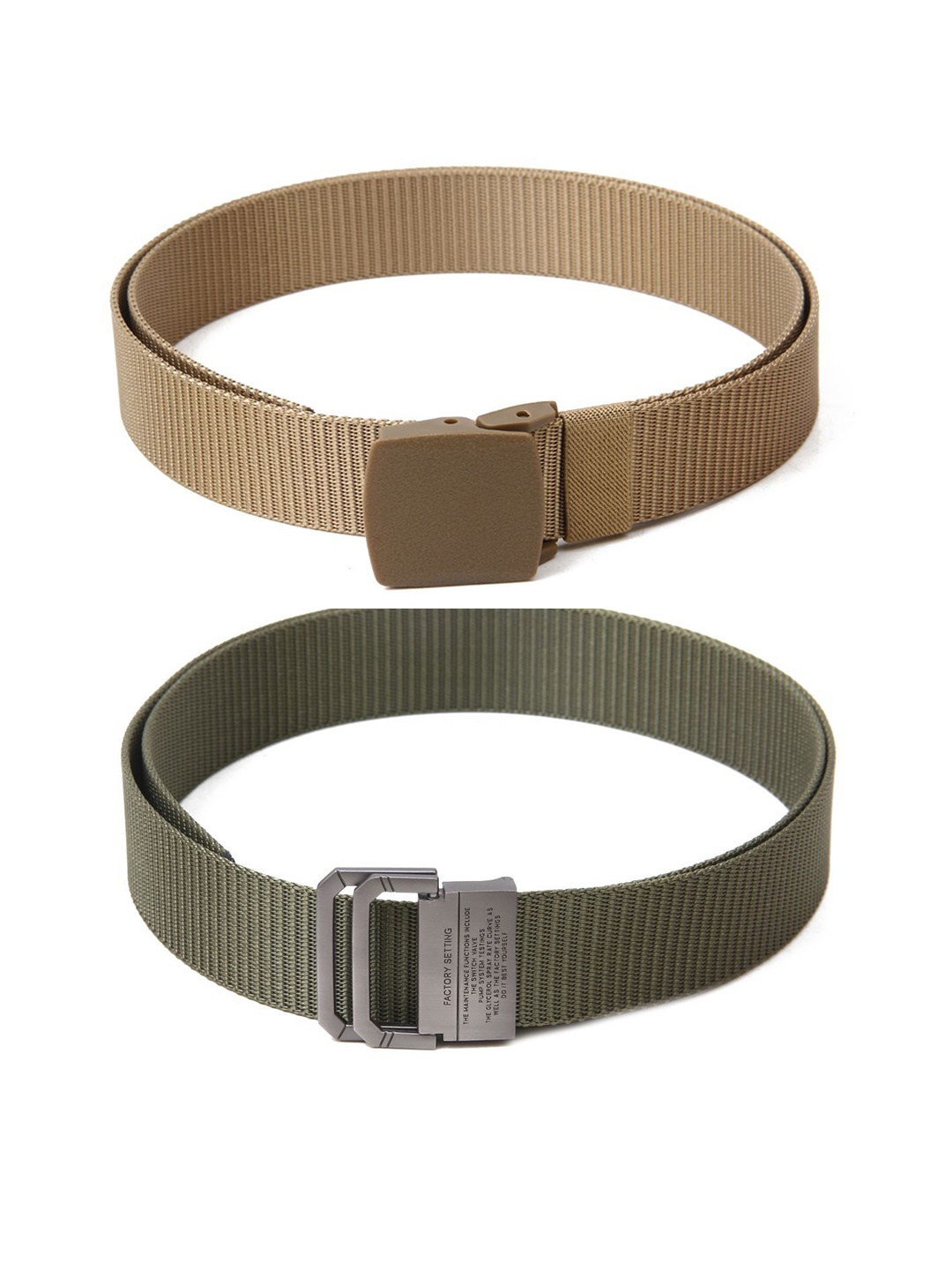 

Calvadoss Women Set Of 2 Textured Belts, Beige