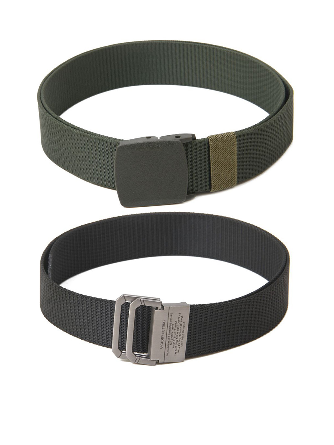 

Calvadoss Women Set of 2 Textured Belts, Green
