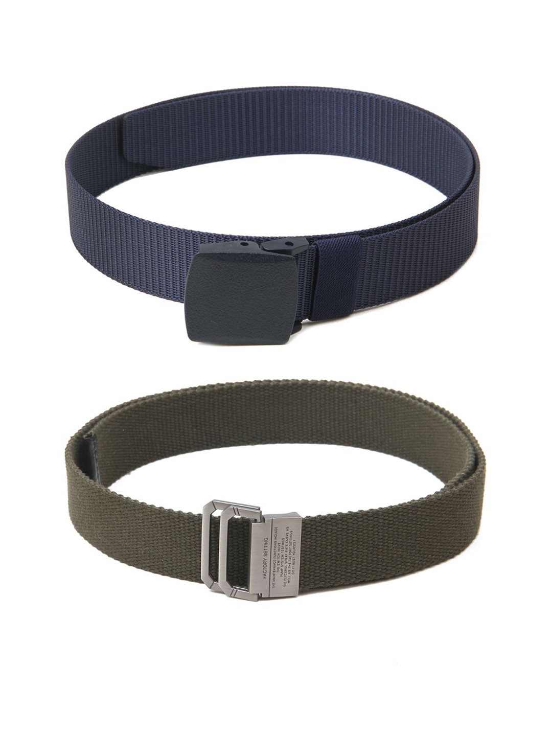 

Calvadoss Women Set of 2 Textured Belts, Navy blue