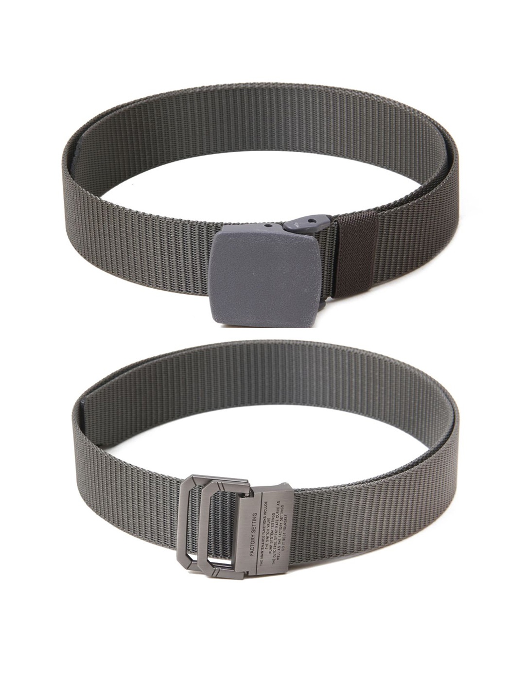 

Calvadoss Women Set Of 2 Textured Canvas Belt, Grey