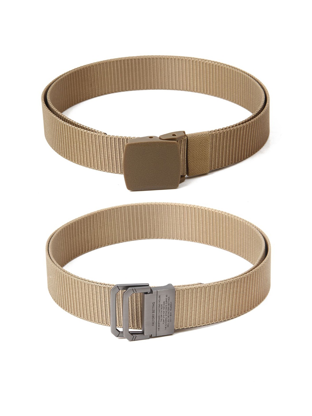 

Calvadoss Women Set of 2 Textured Belts, Beige