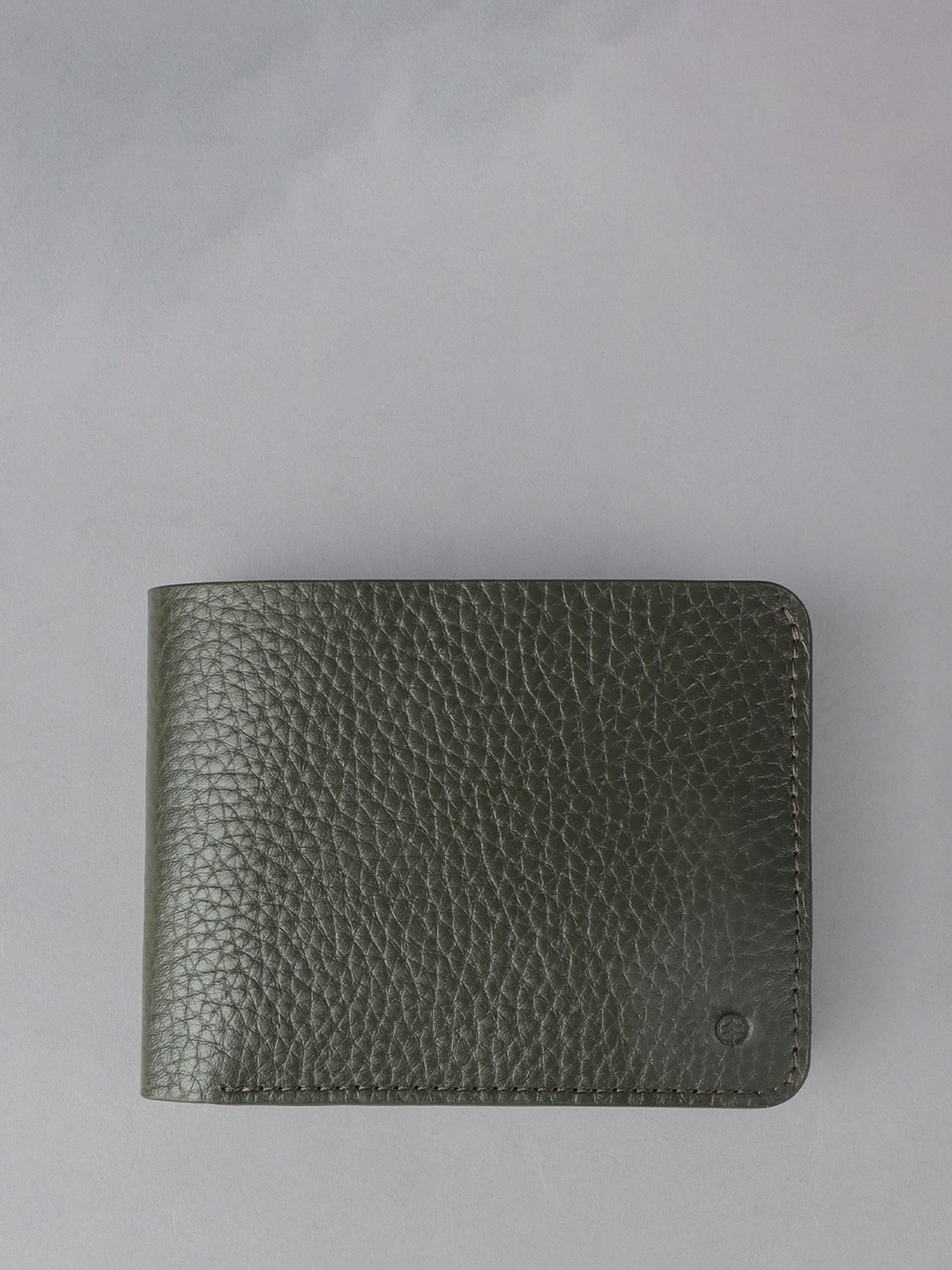

OUTBACK Men Textured Leather Two Fold Wallet, Olive