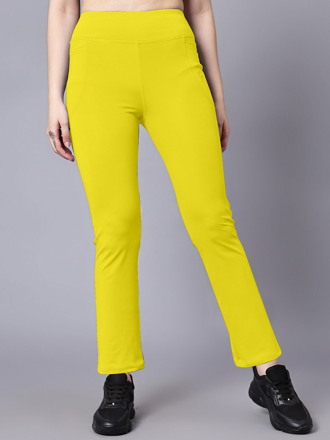 

DIAZ Women Slim Fit Treggings, Yellow