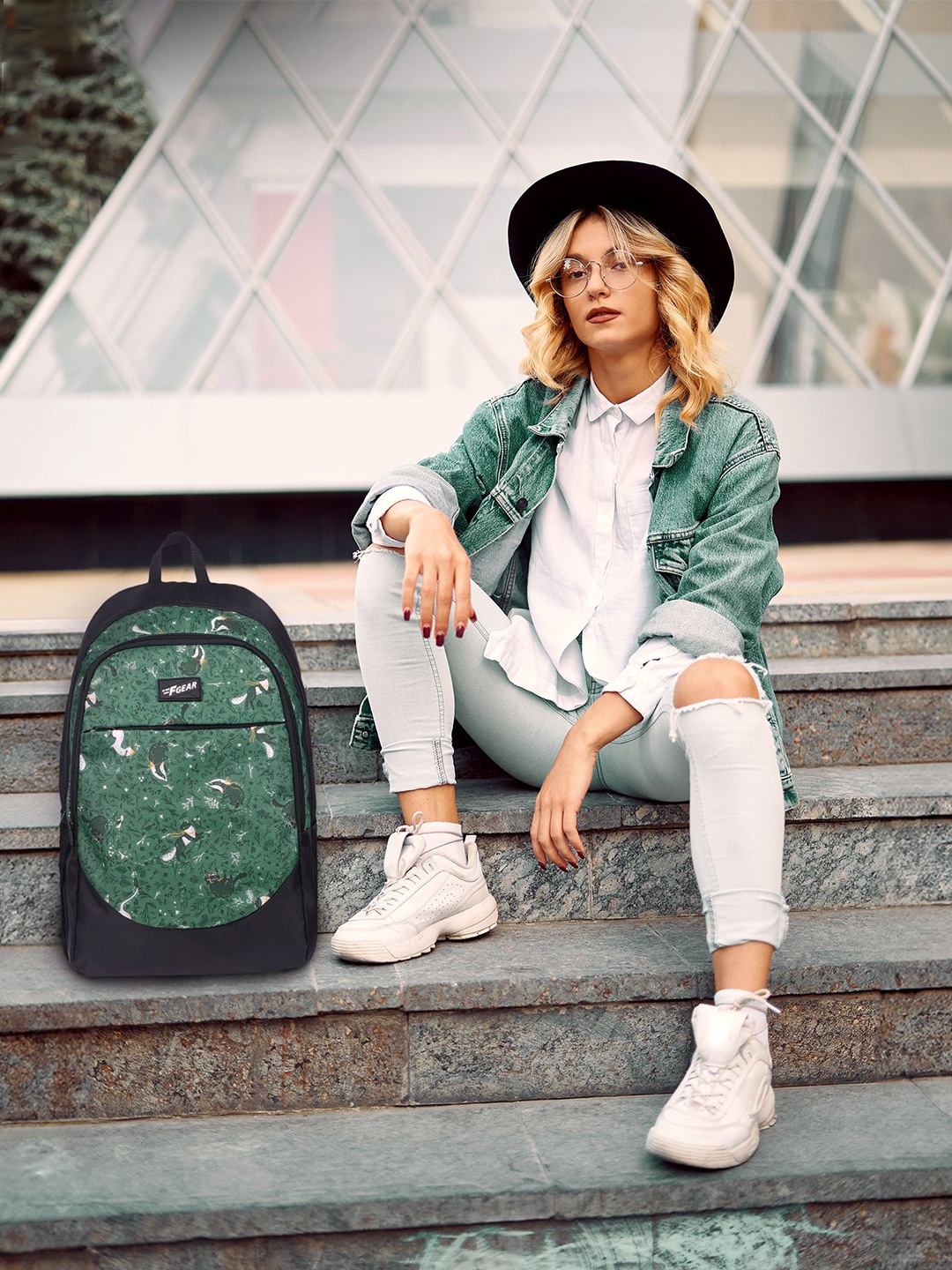 

F Gear Unisex Graphic Printed Backpack, Green