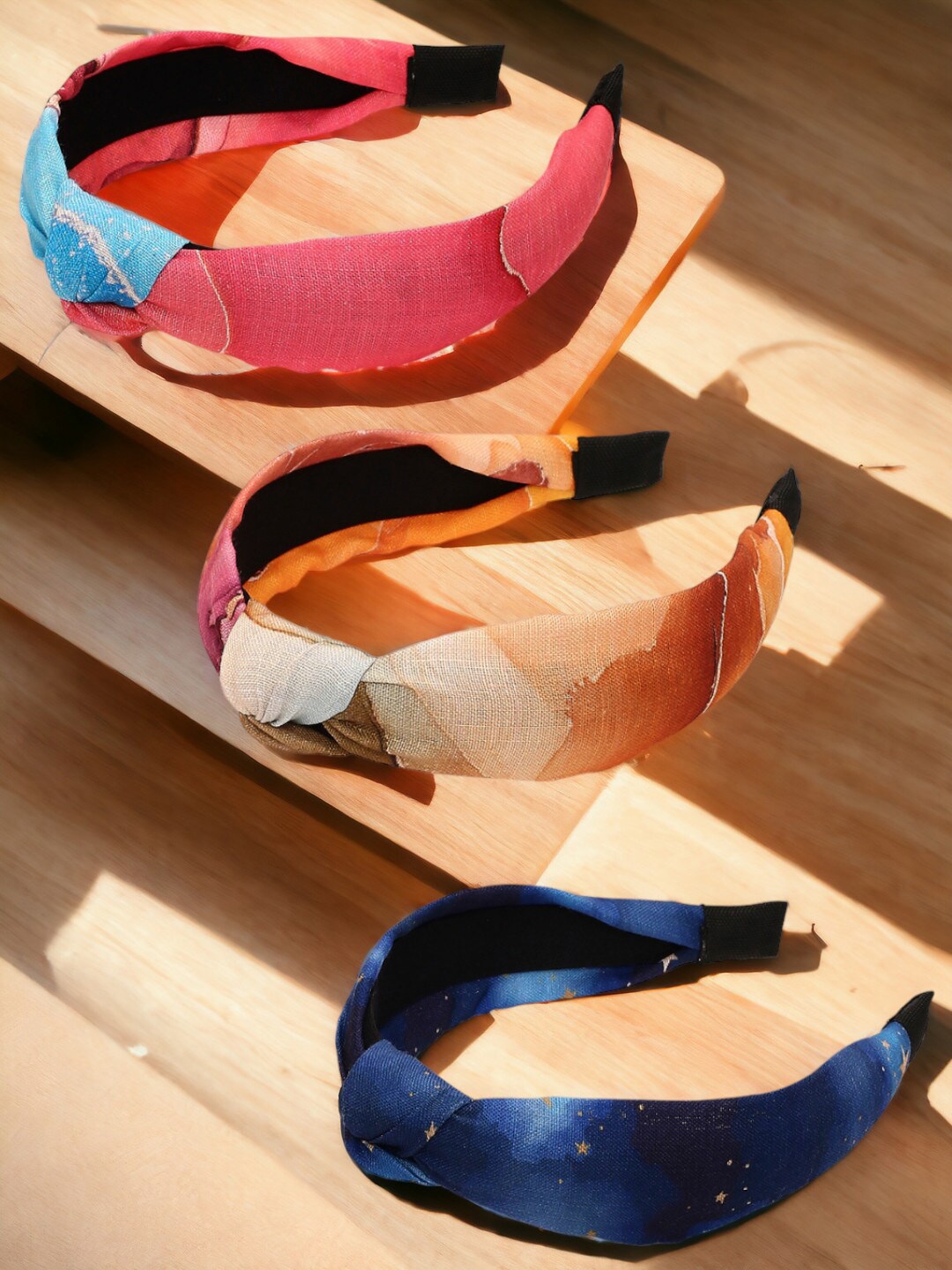 

OOMPH Set of 3 Fabric Hairband, Pink