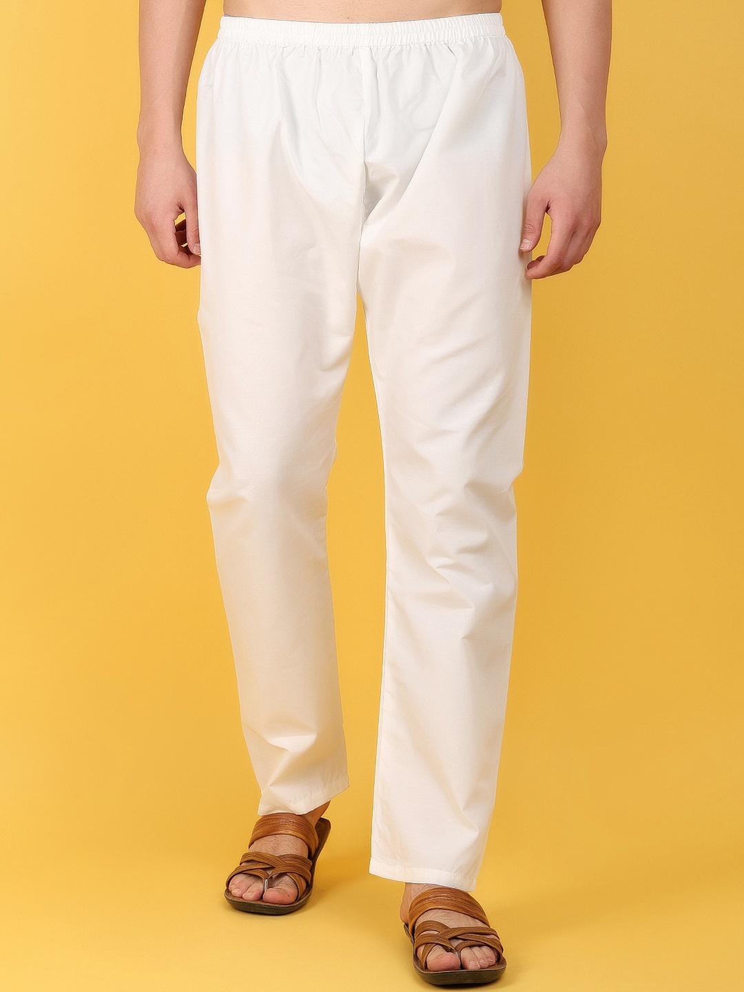 

V-Mart Men Mid Rise Ethnic Pyjama, Cream