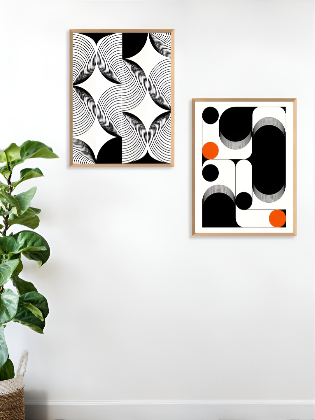 

Aura White & Black 2 Pieces Painting Wall Arts