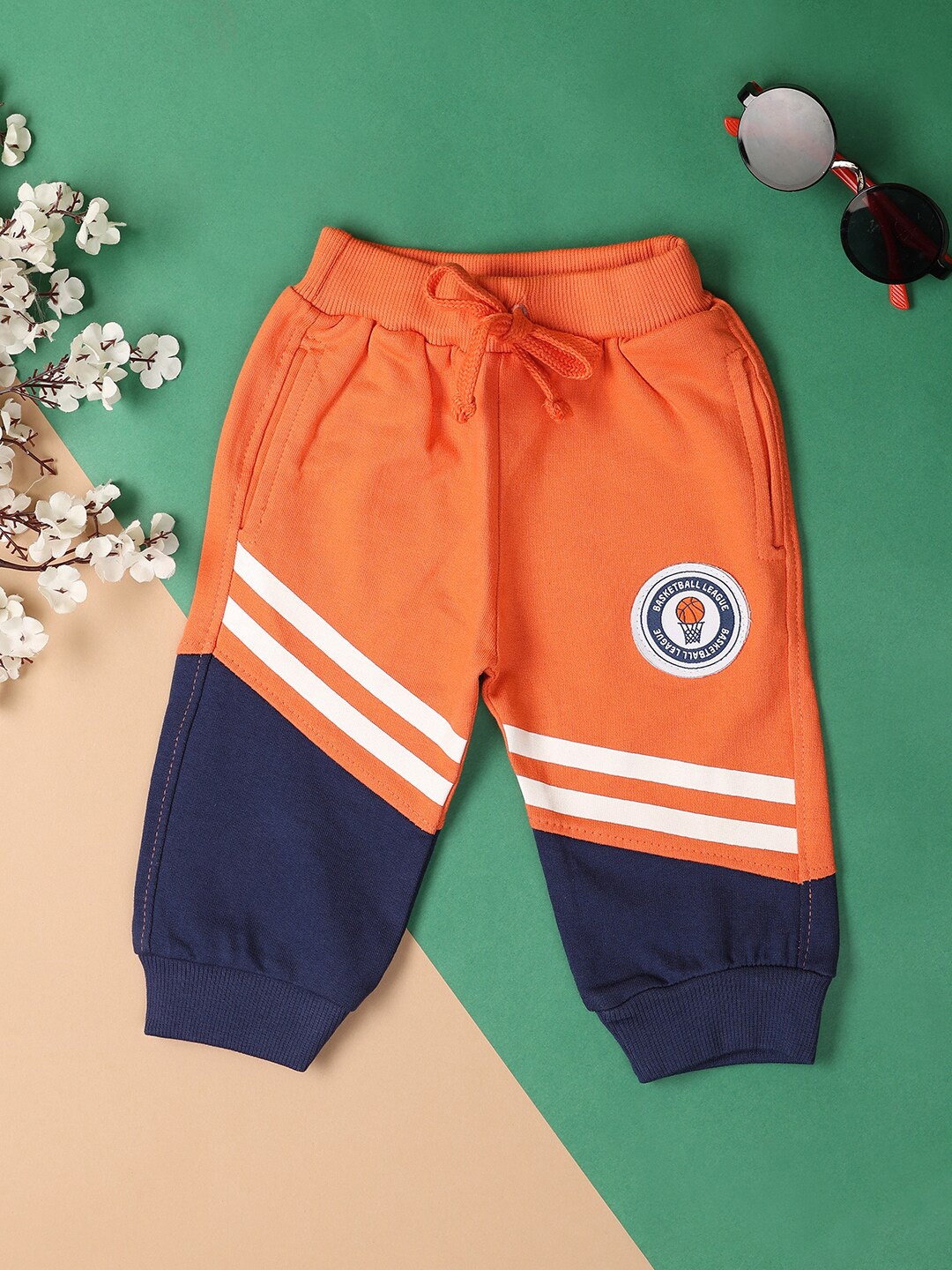 

V-Mart Infant Printed Cotton Joggers, Orange