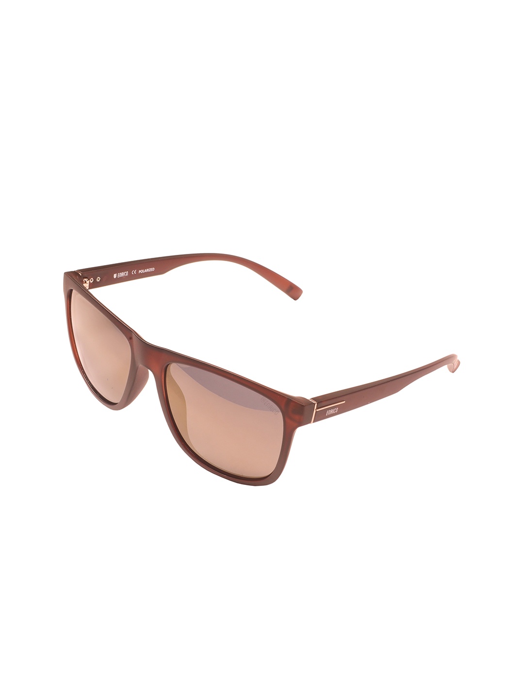 

ENRICO Unisex Square Sunglasses with UV Protected Lens, Brown