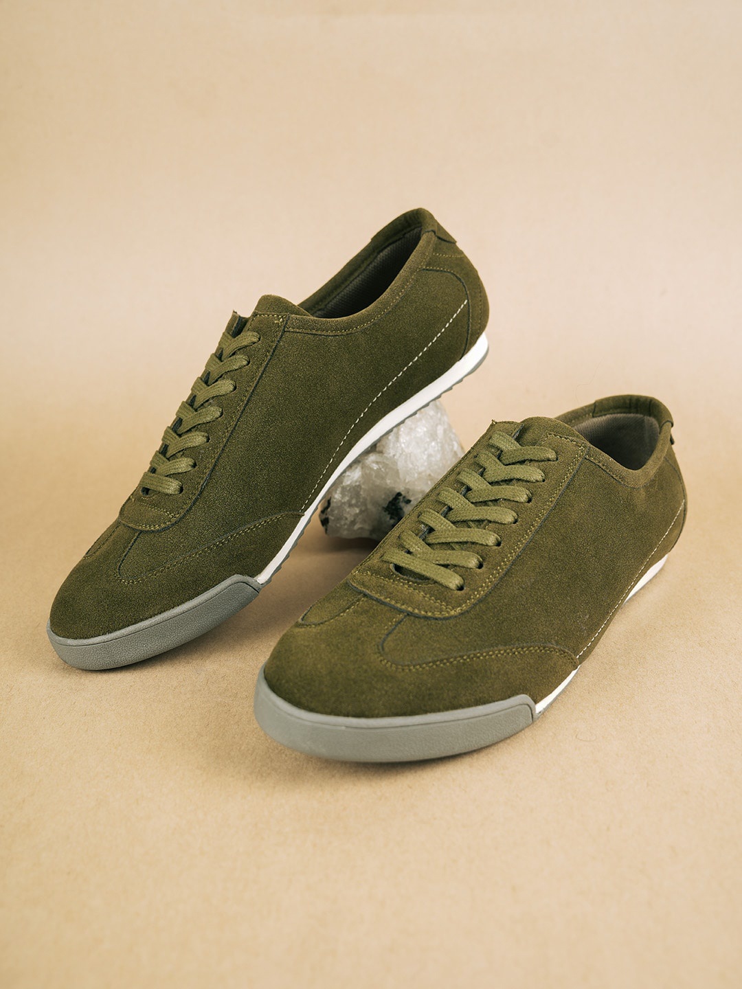 

MONKSTORY Men Round Toe Sneakers, Green