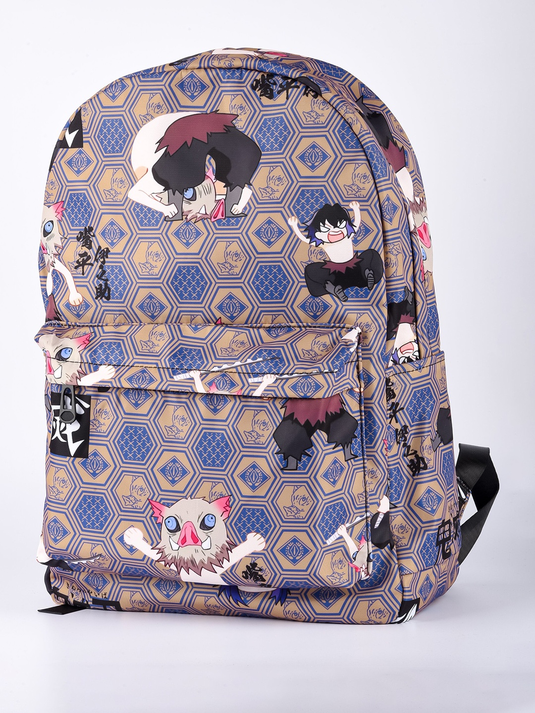 

COMICSENSE Unisex Demon Slayer Anime Inosuke Boar Graphic Printed Backpack, Blue