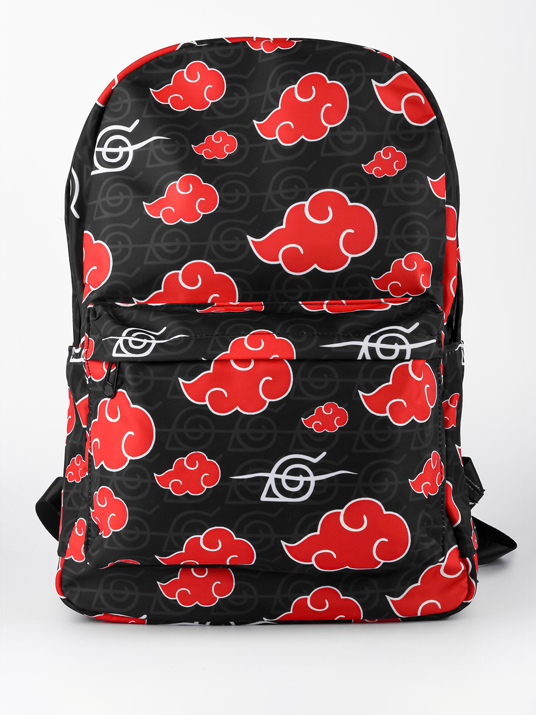 

COMICSENSE Unisex Naruto Anime Akatsuki Cloub Graphic Printed Backpack, Black
