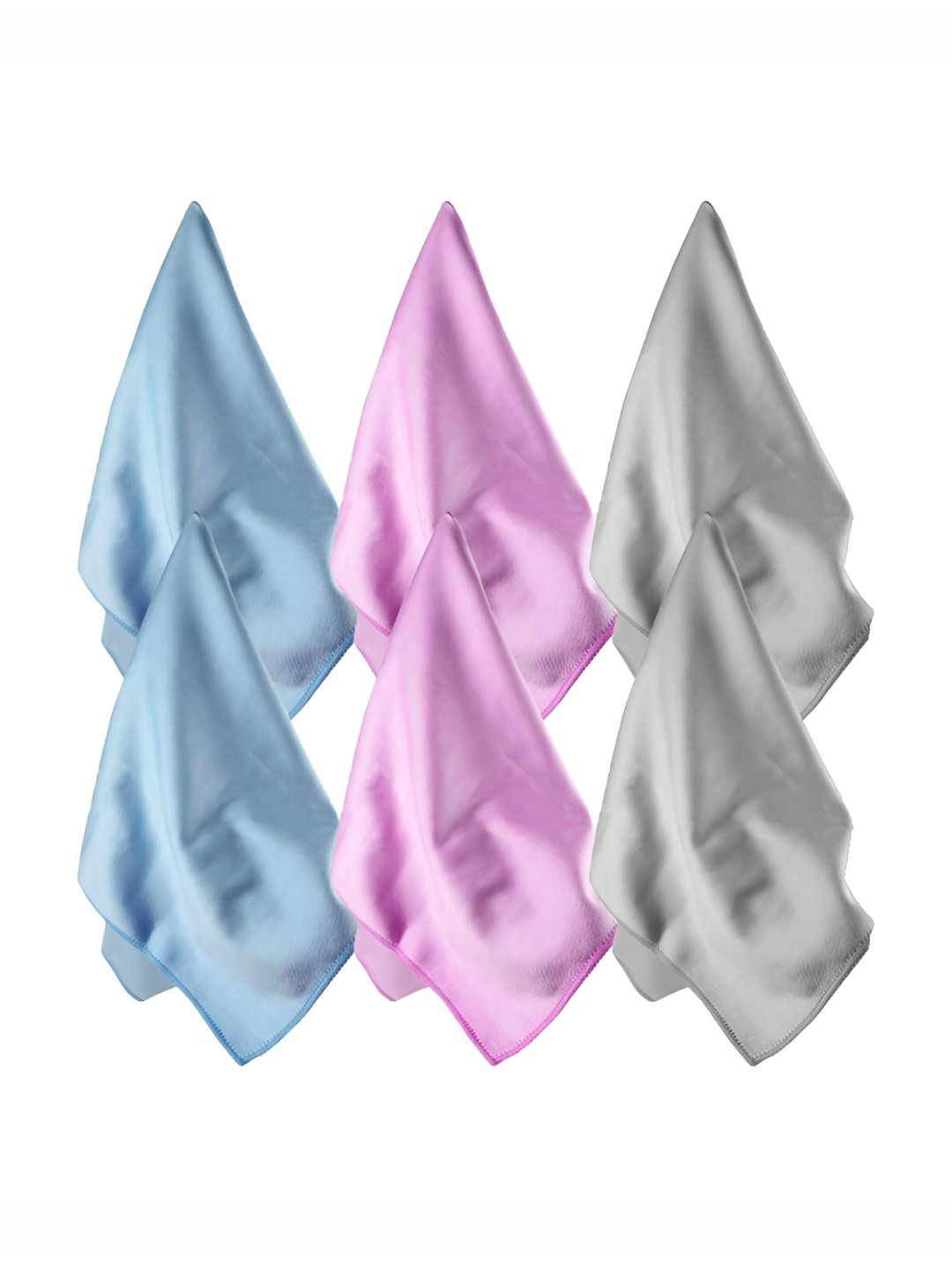 

P-Plus International Grey & Pink 6 Pieces Multi-Purpose Reusable Cleaning Cloths, Blue