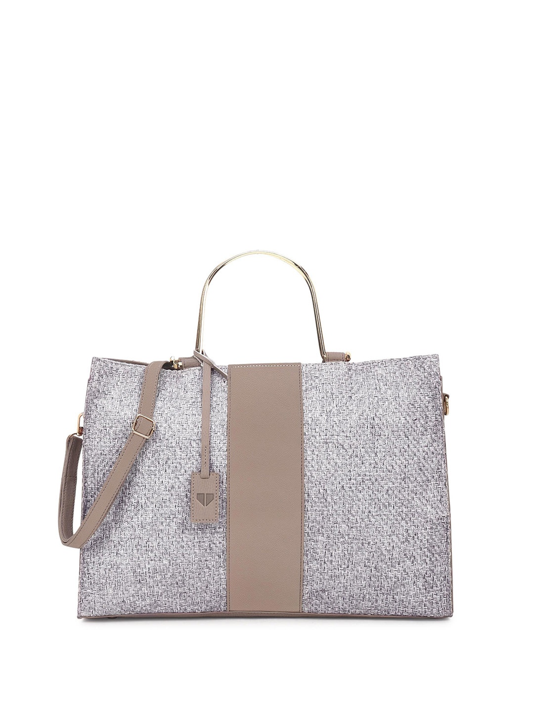 

Walrus Textured Structured Vegan Leather Handheld Bag, Grey