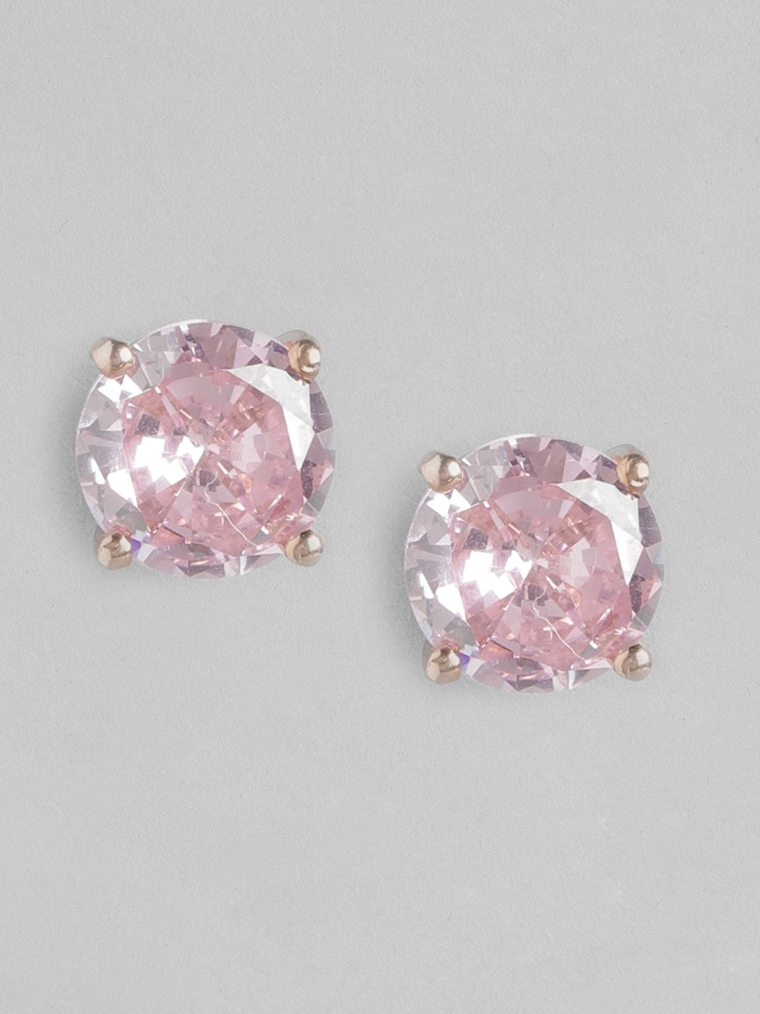 

Zavya Rose Gold-Plated 925 Sterling Silver Cubic Zirconia Studded Studs Earrings