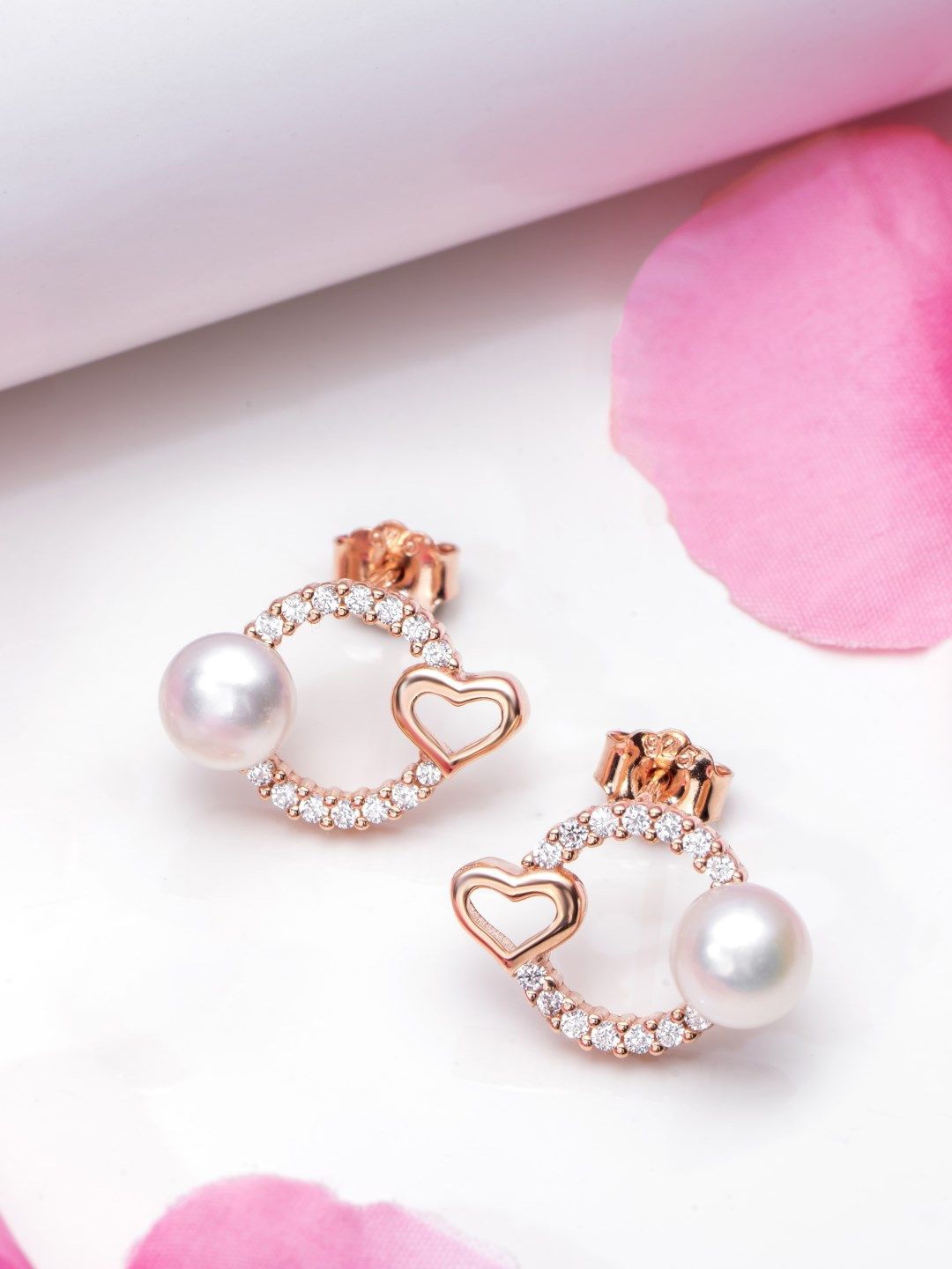 

Zavya Rose Gold-Plated 925 Sterling Silver Beaded Studs Earrings