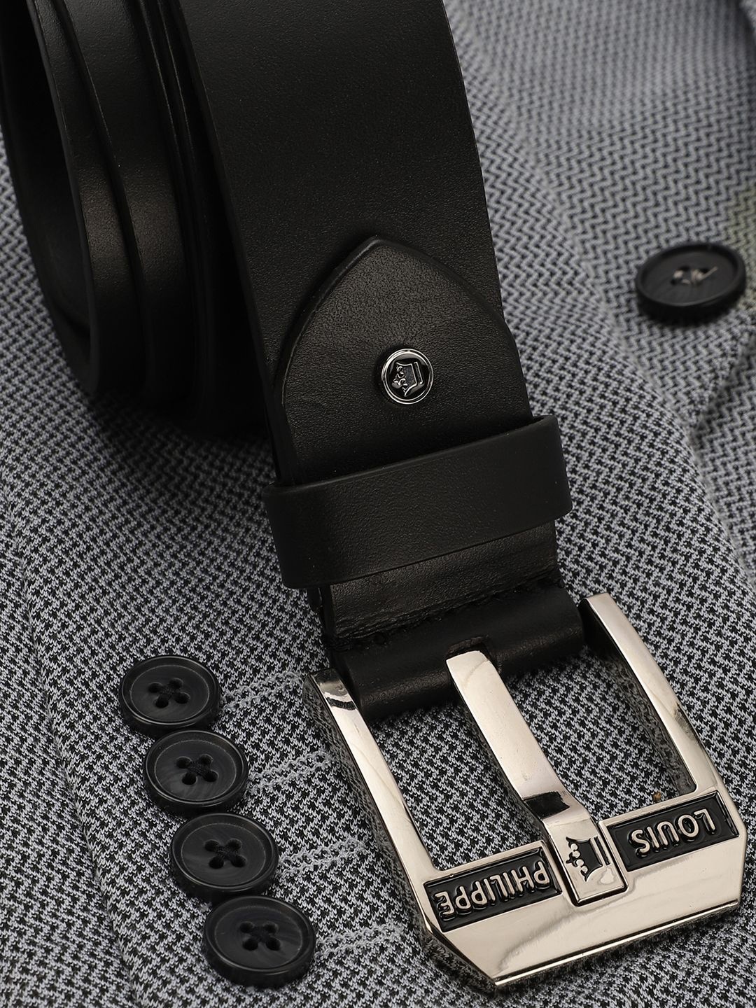 

Louis Philippe Sport Men Leather Belt, Black