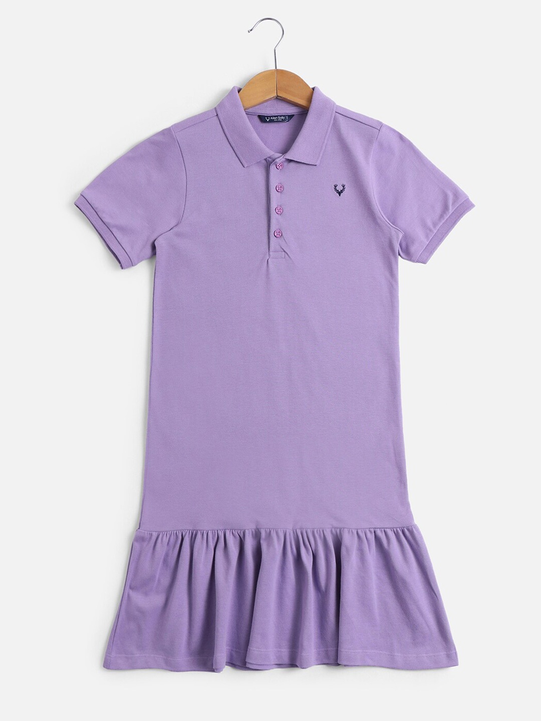 

Allen Solly Junior Girls Regular Fit Cotton T-shirt Dress, Purple