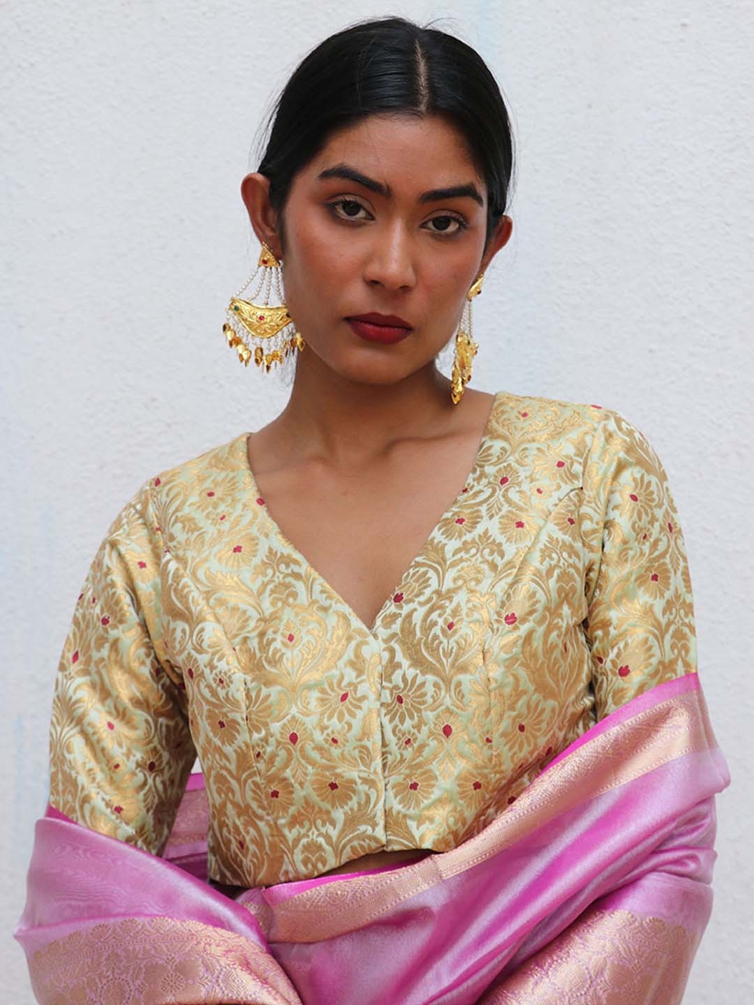 

Chidiyaa Woven Design Saree Blouse, Green